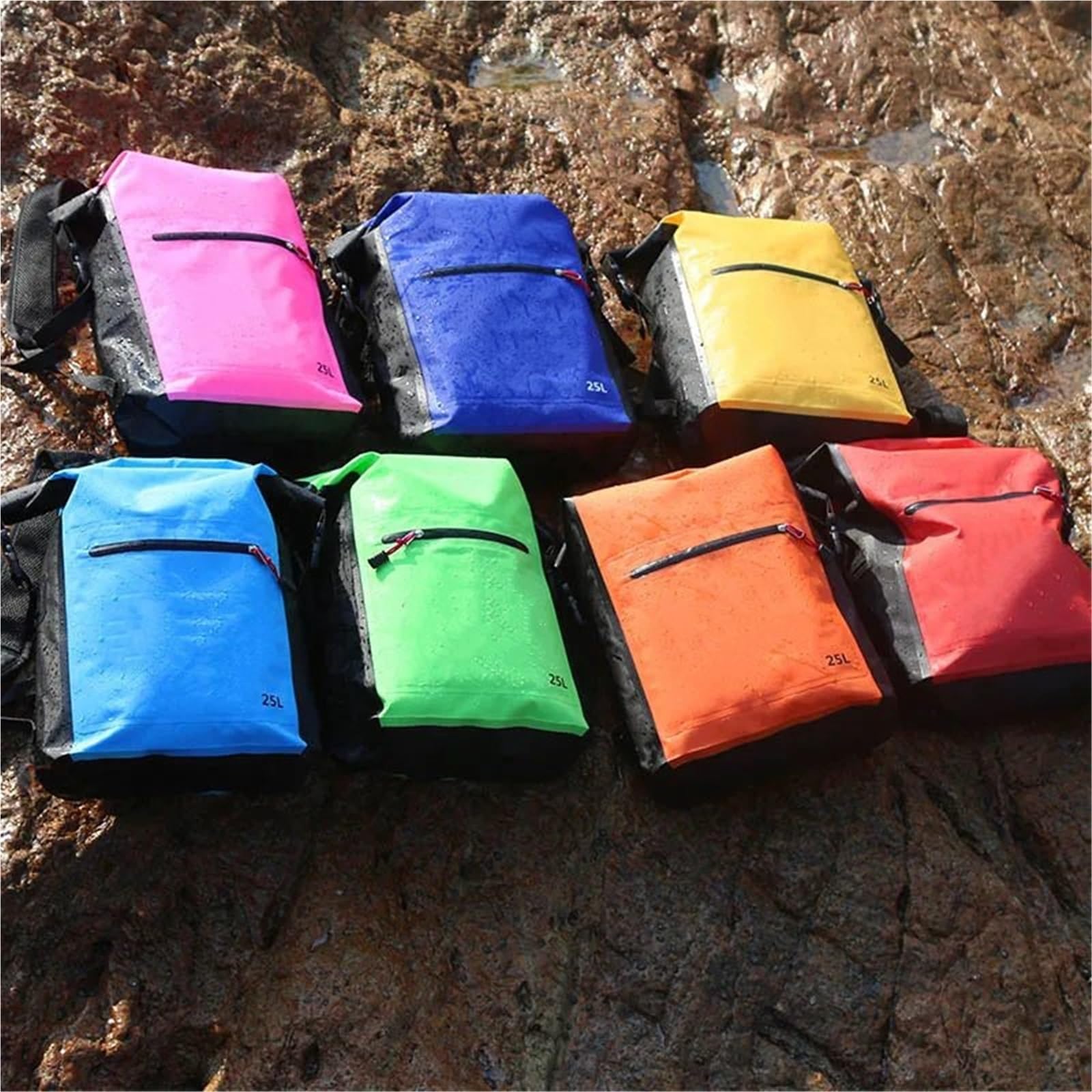 Dry Bag Borsa Impermeabile per Nuoto, Rafting, Sport, Kayak, Canoa, Nuoto, Kit da Viaggio, Zaino, Borsa portaoggetti Zaino Impermeabile(White)