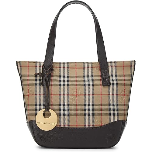 Burberry, Pre-Loved Brown Haymarket Check Canvas Handbag Mini, Brown