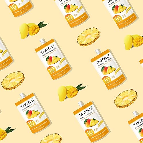 Miniatura 7 de Konjac - Gelatina infundida con bebida de colágeno + vitamina C + antioxidantes, 10 calorías, vegana, cero azúcar, bolsa de postre saludable para