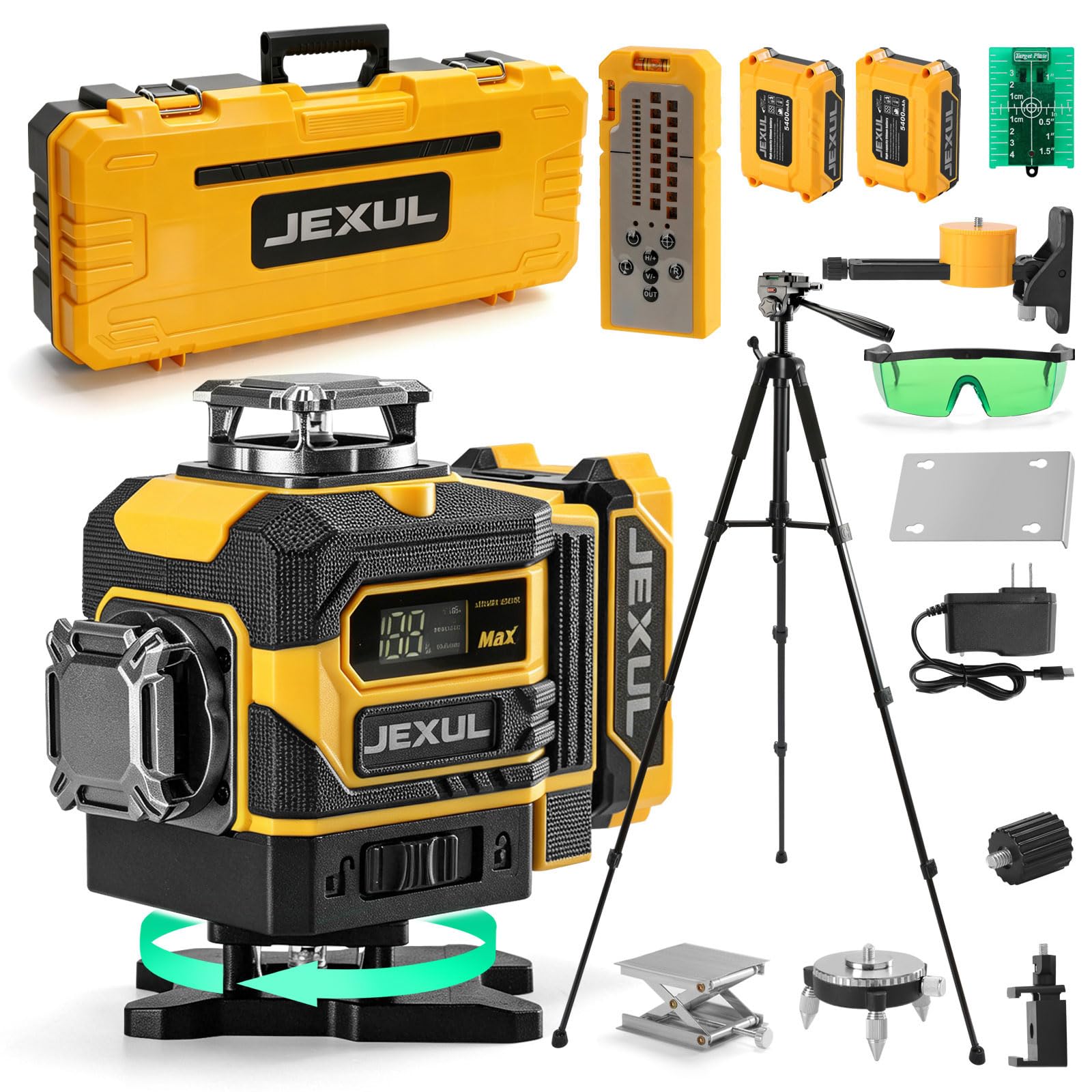 JEXUL Auto-Tracking Laser Level - 360° Rotation -1