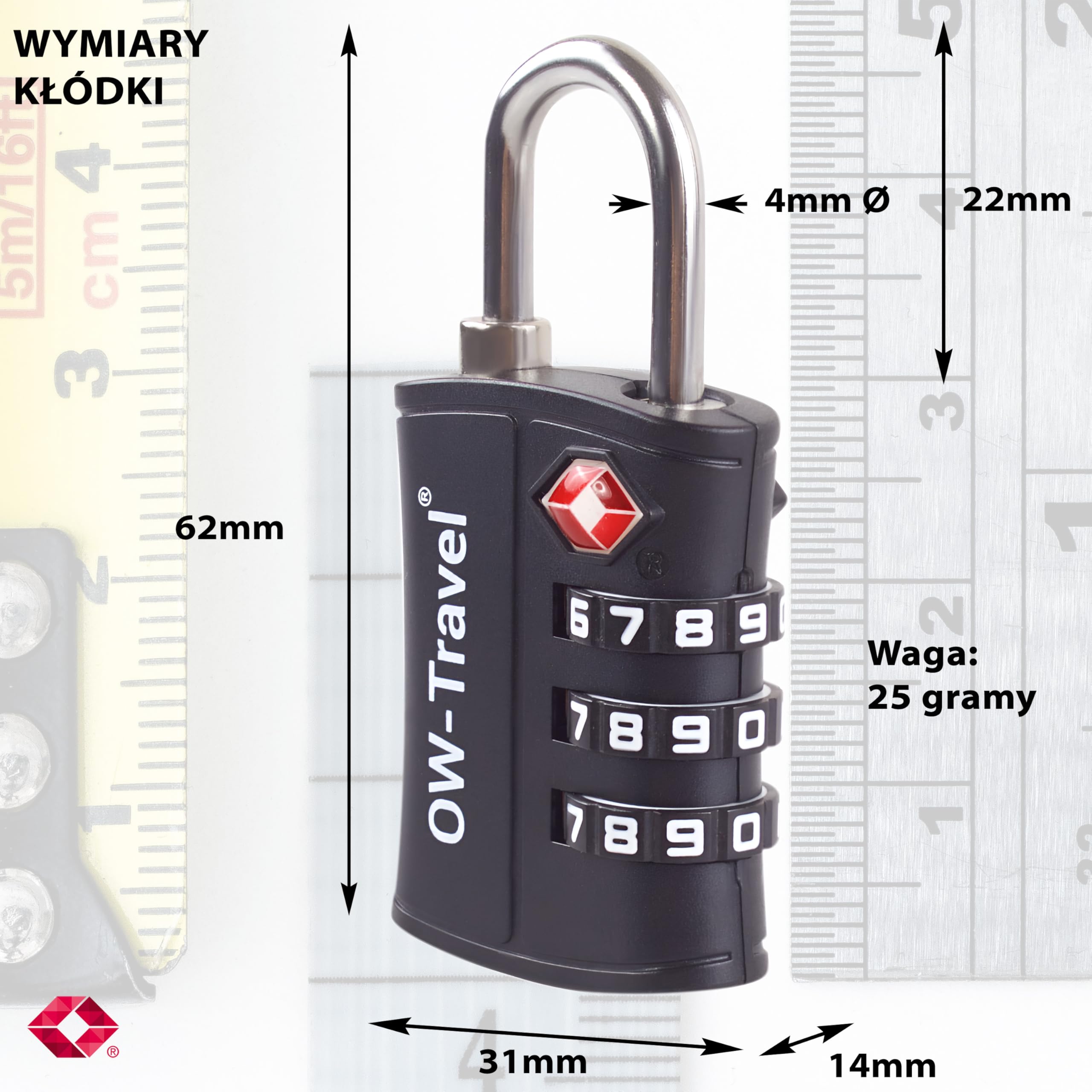 OW-Travel Zamki do Walizek (Zestaw 1 Czarnych) Kłódka TSa z Plastiku ABS z Szyfrem. TSA Combination Lock 3 Cyfrowe Kłódki Walizkowe. Zamek Szyfrowy Do Walizki Plecak Bagaż Szafek na Siłownię