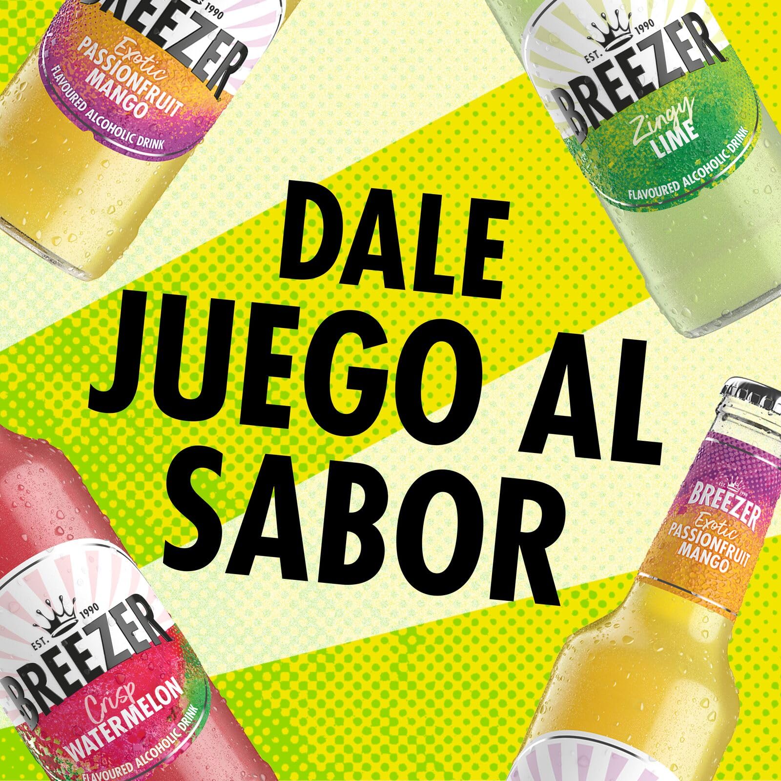 BREEZER Crisp Watermelon Bebidas Alcohólicas con Sabor a Sandía, 4% Vol., 27,5 cl / 275 ml (Pack de 24), Alcohol Premezclado Listo para Beber