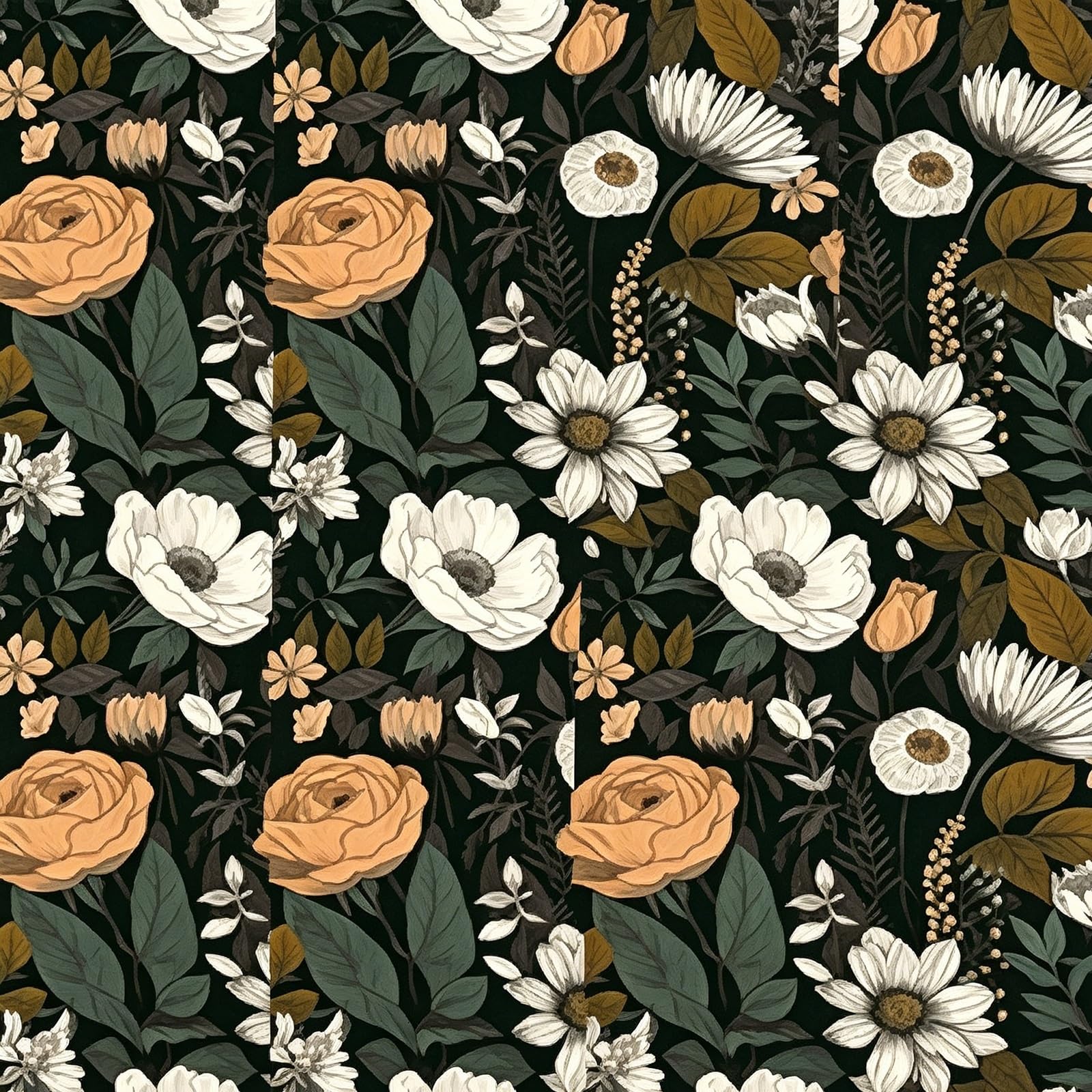 Zynqra Peel and Stick Wallpaper,Floral Removable Self-Adhesive,for Bedroom Thicken(D,L300cm/118.1in*W45cm/17.7in)