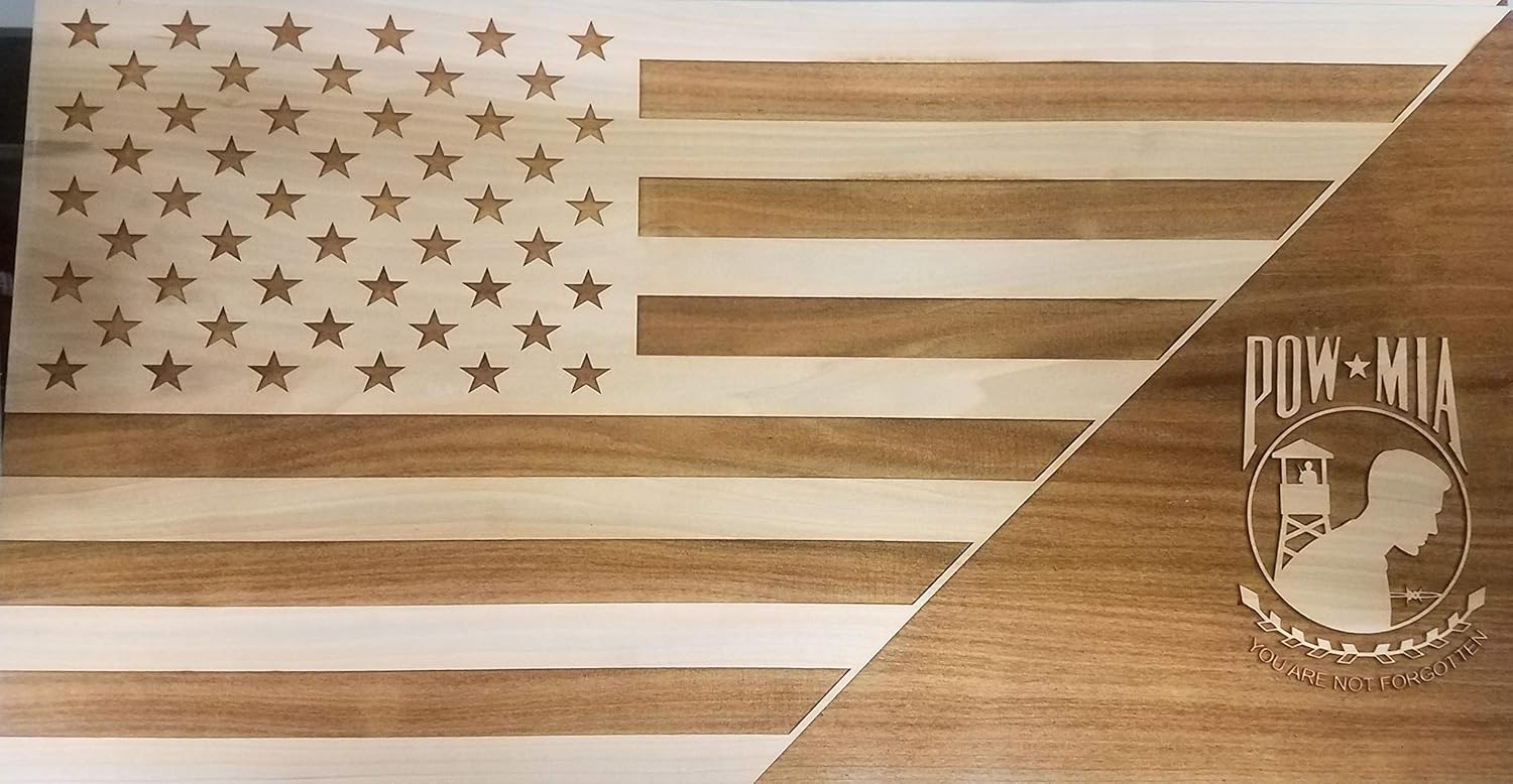 Patriot Customs Engraved American Flag with Military Logo/Emblem