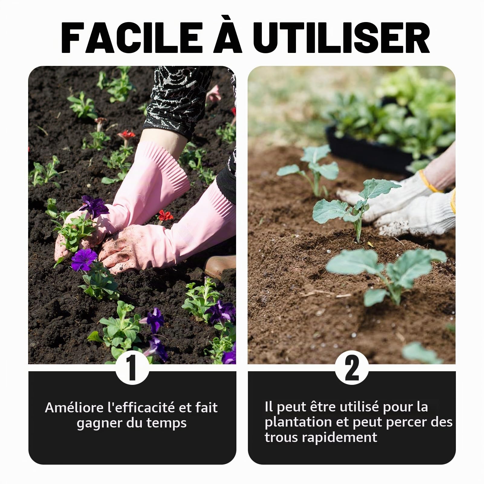 Foret hélicoïdal de Jardinage, 4x22cm, Mèche Tarière pour Perceuse, Jardin Tarière pour Perceuse électrique, pour Plantation de Bulbes, Fleurs, Compatible avec la Plupart des Perceuses