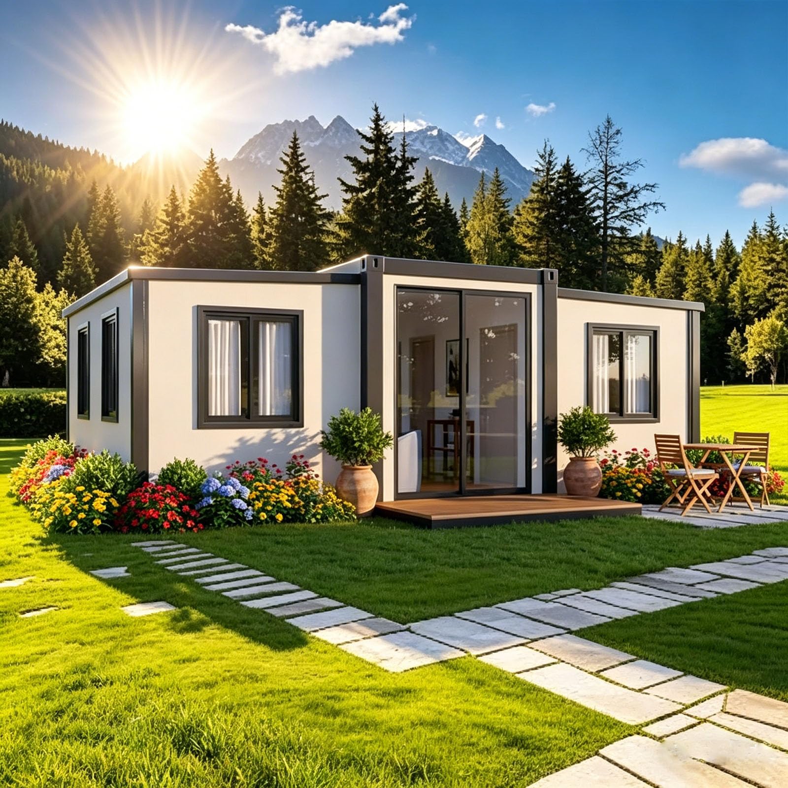 Minicasas para vivir para adultos, casa prefabricada expandible - Casa modular portátil plegable con contenedor de cocina, baño, 1-3 dormitorios - Ideal para familia, oficina, alquiler