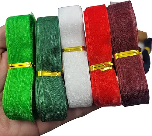 Miniatura 9 de FAYADA Cintas transparentes de organza transparente, juego de cintas de gasa para el día de Pascua, San Valentín, Navidad, boda, regalo, envolver
