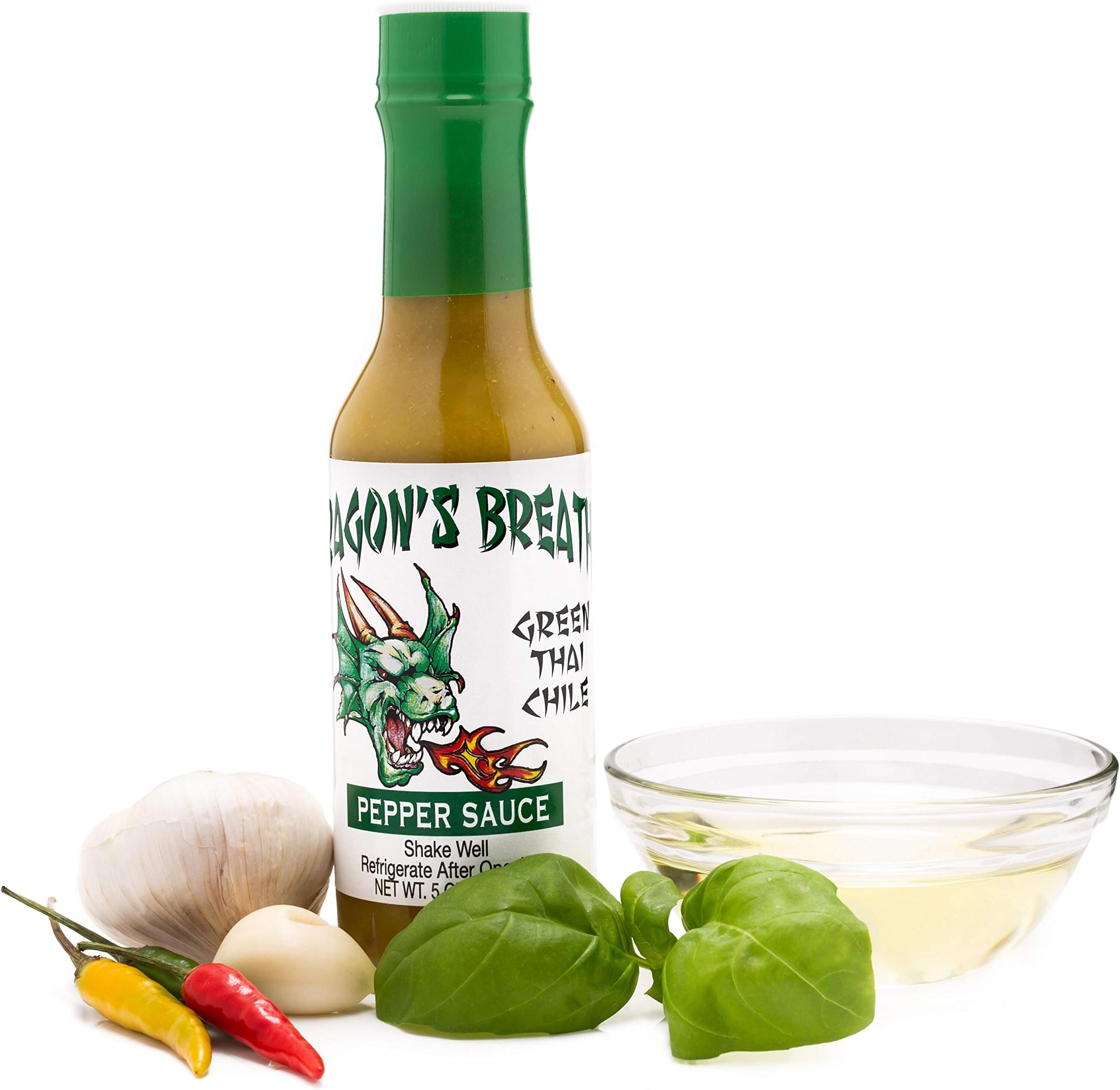 Dragon's Breathe Green Thai Chili Hot Pepper Spicy Sauce with natural Ingredients Bold Flavor made from Exotic Bird's Eye Chili Pepper
