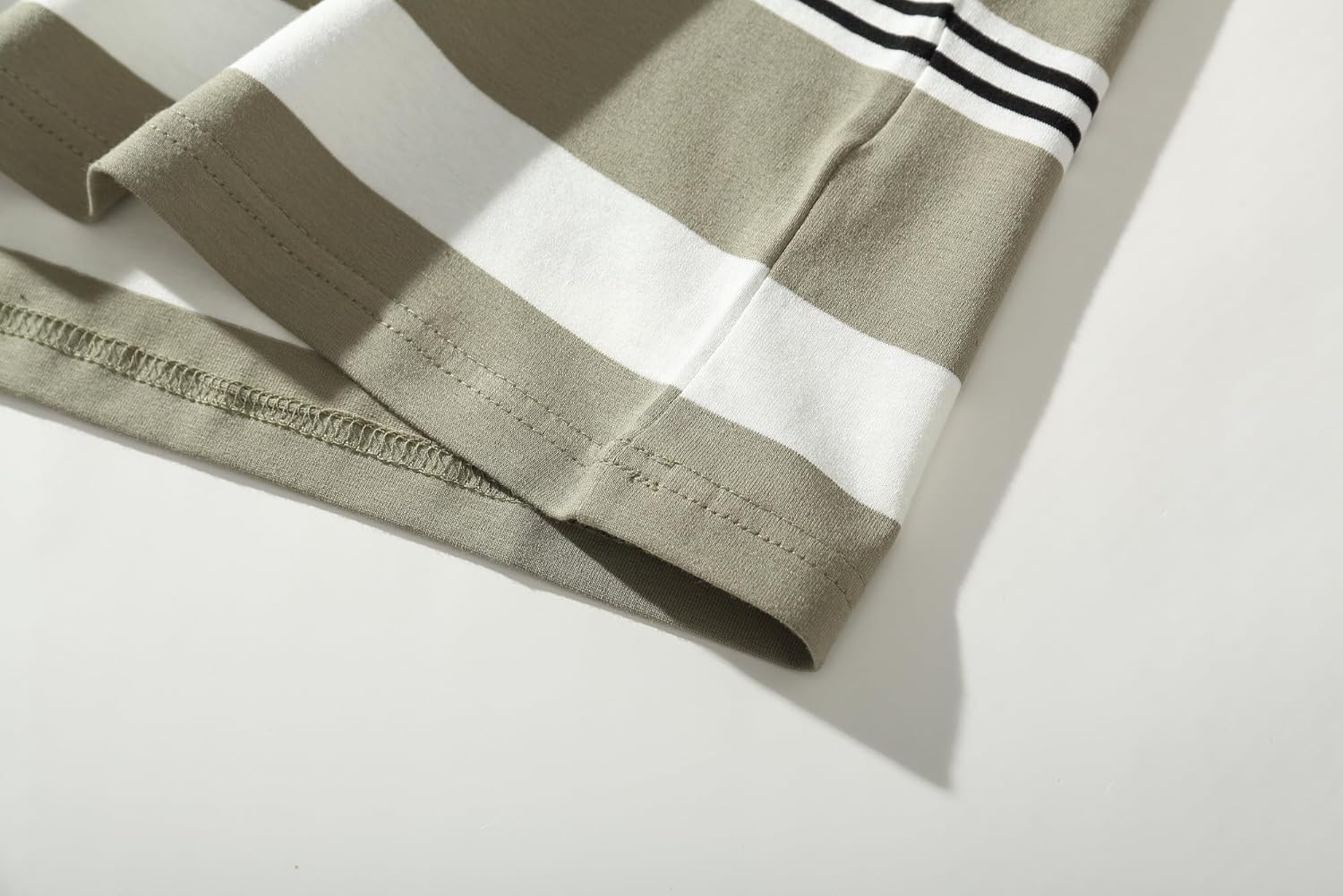 KLIEGOU Men's Fashion Loose Fit Crewneck Stripe T-Shirt - Image 7