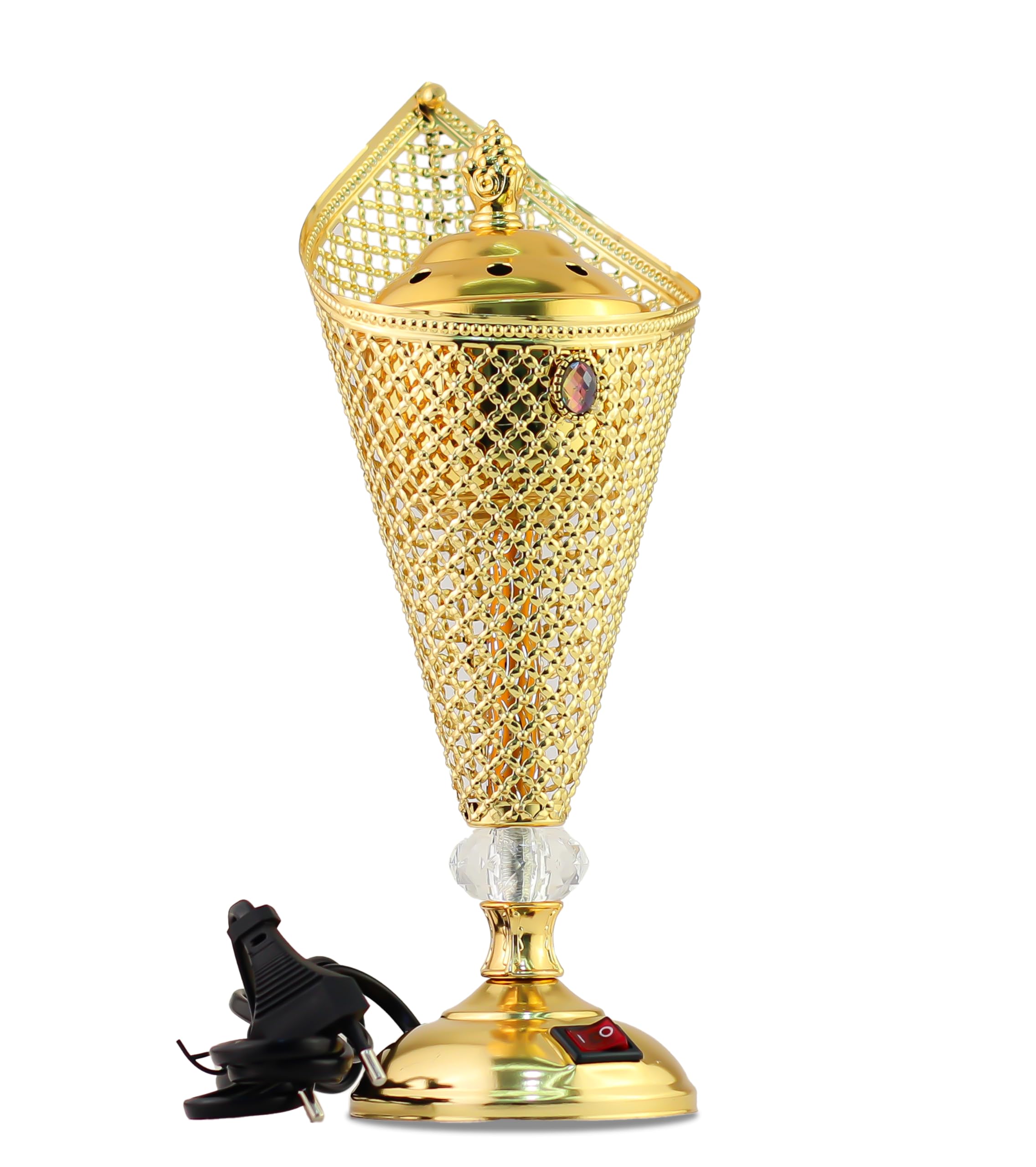 Arabian Electric Incense Burner Metal Vintage Arabic Burner - Middle Eastern Incense Holder, Electric Incense Burner Bakhoor Suitable for Arabian Oud, Home and Hotel Decor (Style 10)