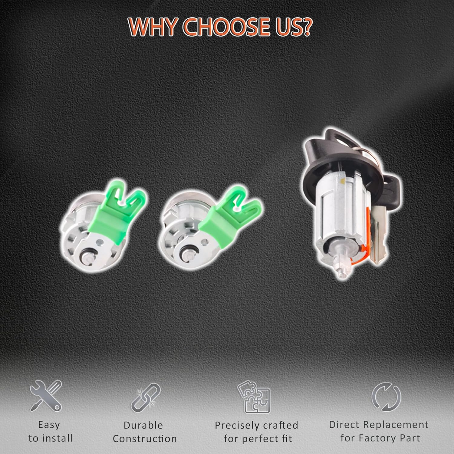 Door Lock Cylinders & Ignition Switch w/Keys Compatible for 1997-2003 Ford F150,1997-2007 F250 F350,1999-2003 Ford Windstar,2004-2007 Freestar LC6177+DL5885X2+597638 (No Chip) 6C341522050AC