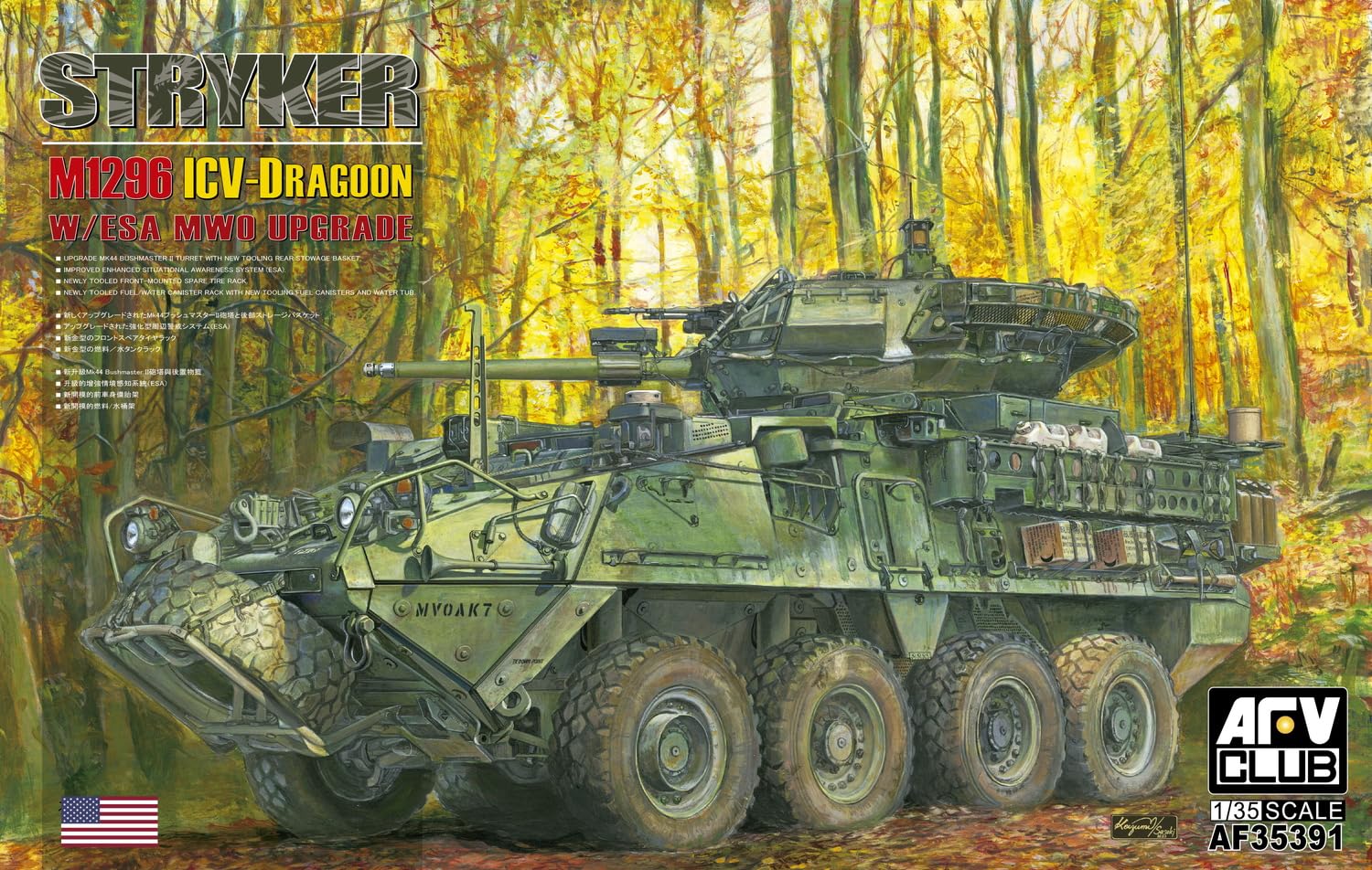 AFV Club FV35391 1/35 M1296 Striker ICV-D pojazd pancerny z ulepszonym alarmem peryferyjnym z tworzywa sztucznego (pojazd wojskowy)