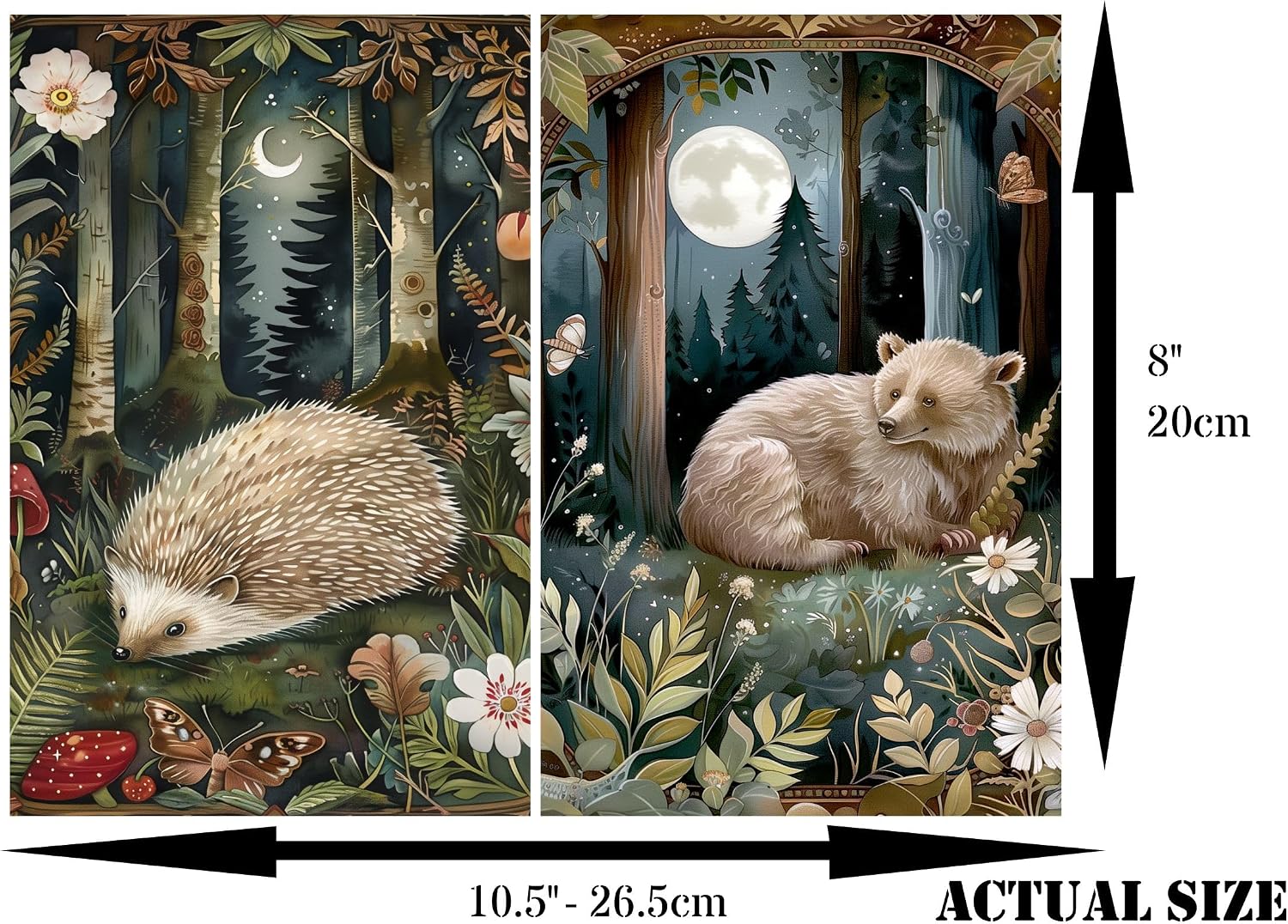 Forest Animals Rice Paper, 8 x 10.5 inch (6pc) - Mulberry Paper for Decoupage Scrapbooking Cards Crafts by Craft Kreatively