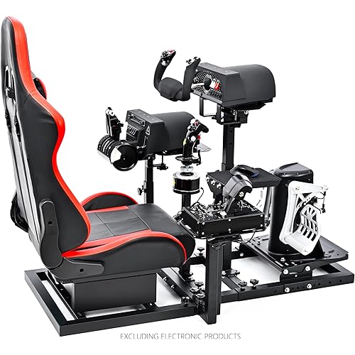 Marada Modular Flight Racing Simulator Cockpit, Both the Flight Sim Cockpit and The Racing Sim Cockpit, Fit for Logitech,for Thrustmaster,for Honeycomb Alpha Bravo,Excluding Electronic Devices