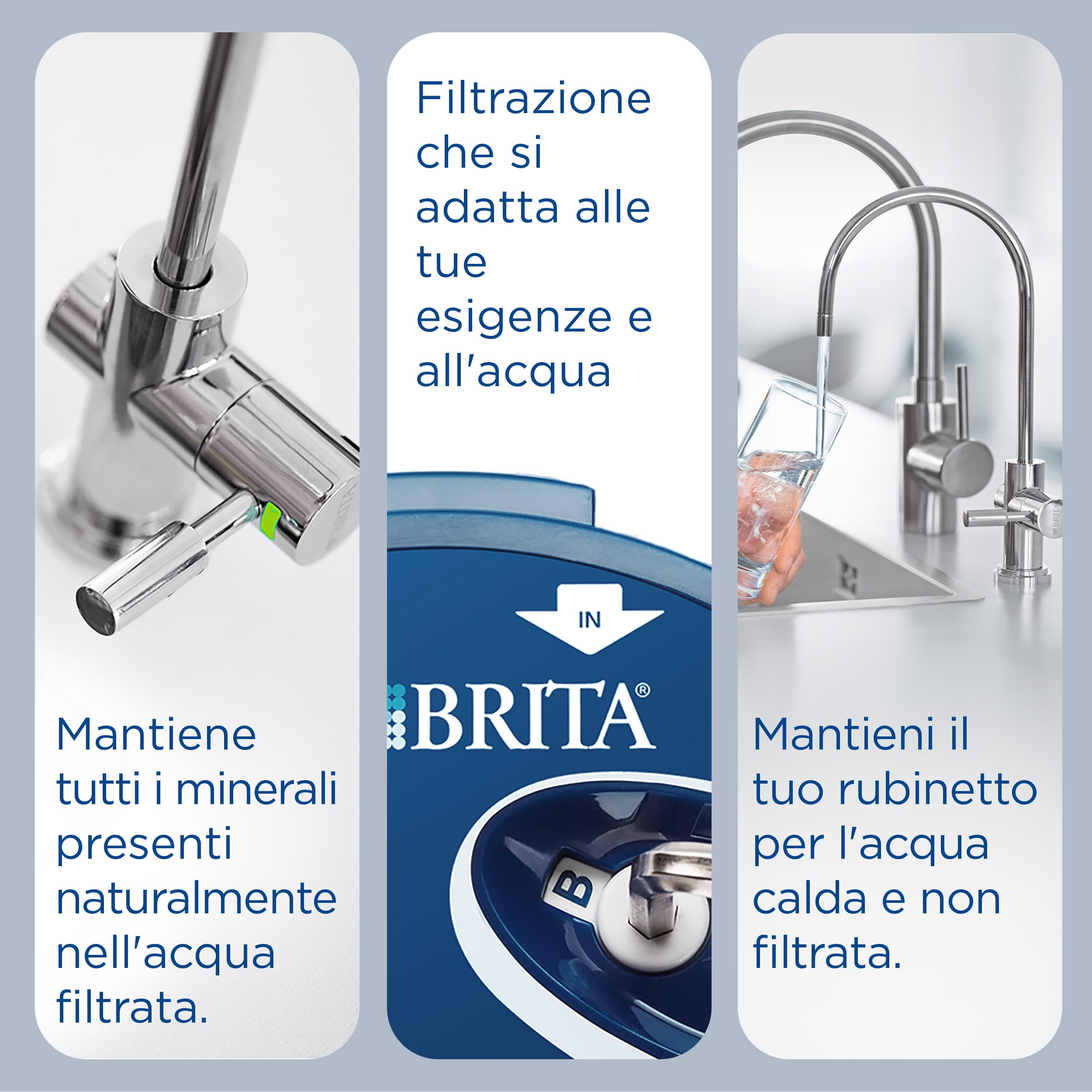 BRITA mypure P1 - Sistema di filtrazione con rubinetto e cartuccia filtrante P1000 - riduce calcare, metalli, cloro e impurità