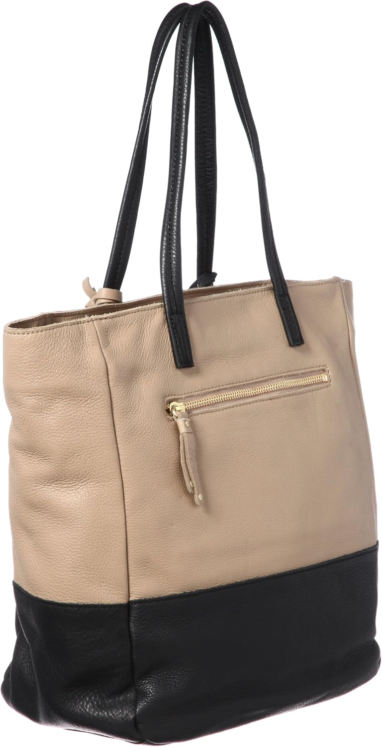 [riretto] riletto Cowhide Leather Pass Case With Bi-Color A4 Tote - beige -