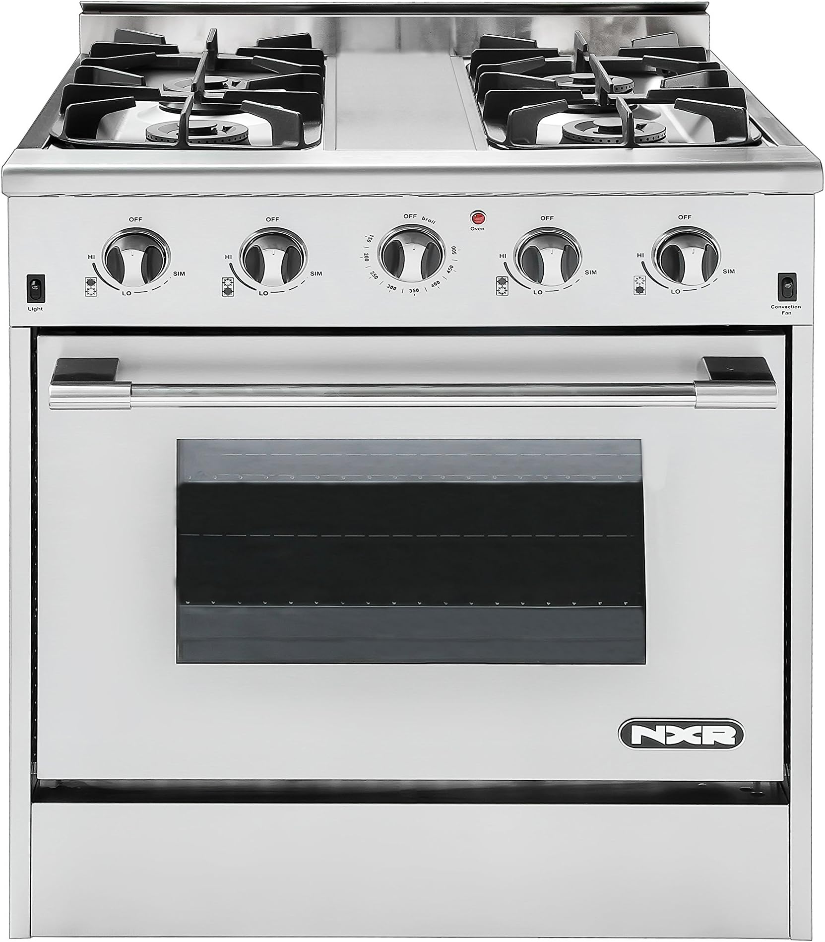 NXR DRGB3001 Professional Style Gas Range, 30", Stainless Steel
