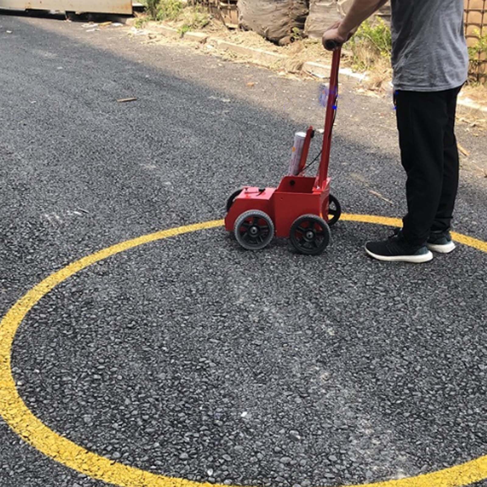 Máquina de trazado de líneas de carretera de mano, aplicador de pintura ajustable para estacionamiento, cancha y almacén