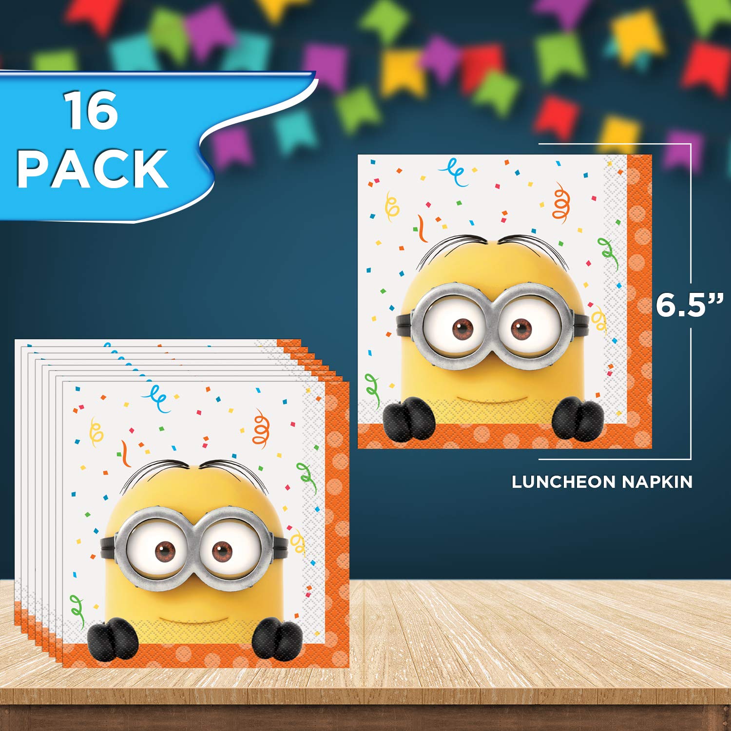 Despicable Me Party Supplies Bundle For 16 Guests - Plates, Napkins, Tablecloth, Blowouts - View #9