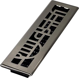 Décor Grates ADH212-NKL Art Deco Floor Register, 2x12 Inches, Brushed Nickel, 1 Pack