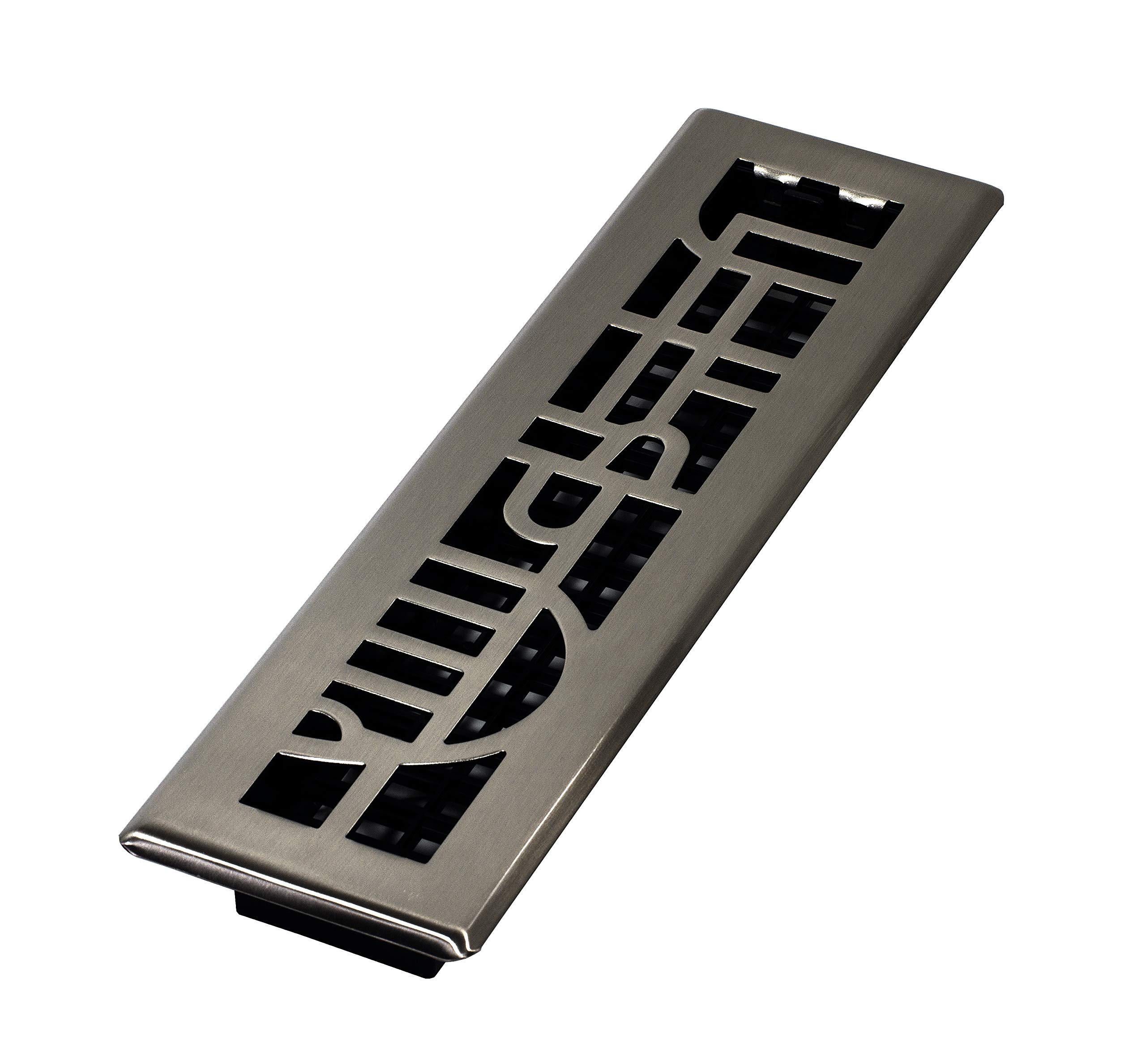 Decor Grates ADH212-NKL Art DECO Floor Register, Brushed Nickel, 2-Inch By 12-Inch