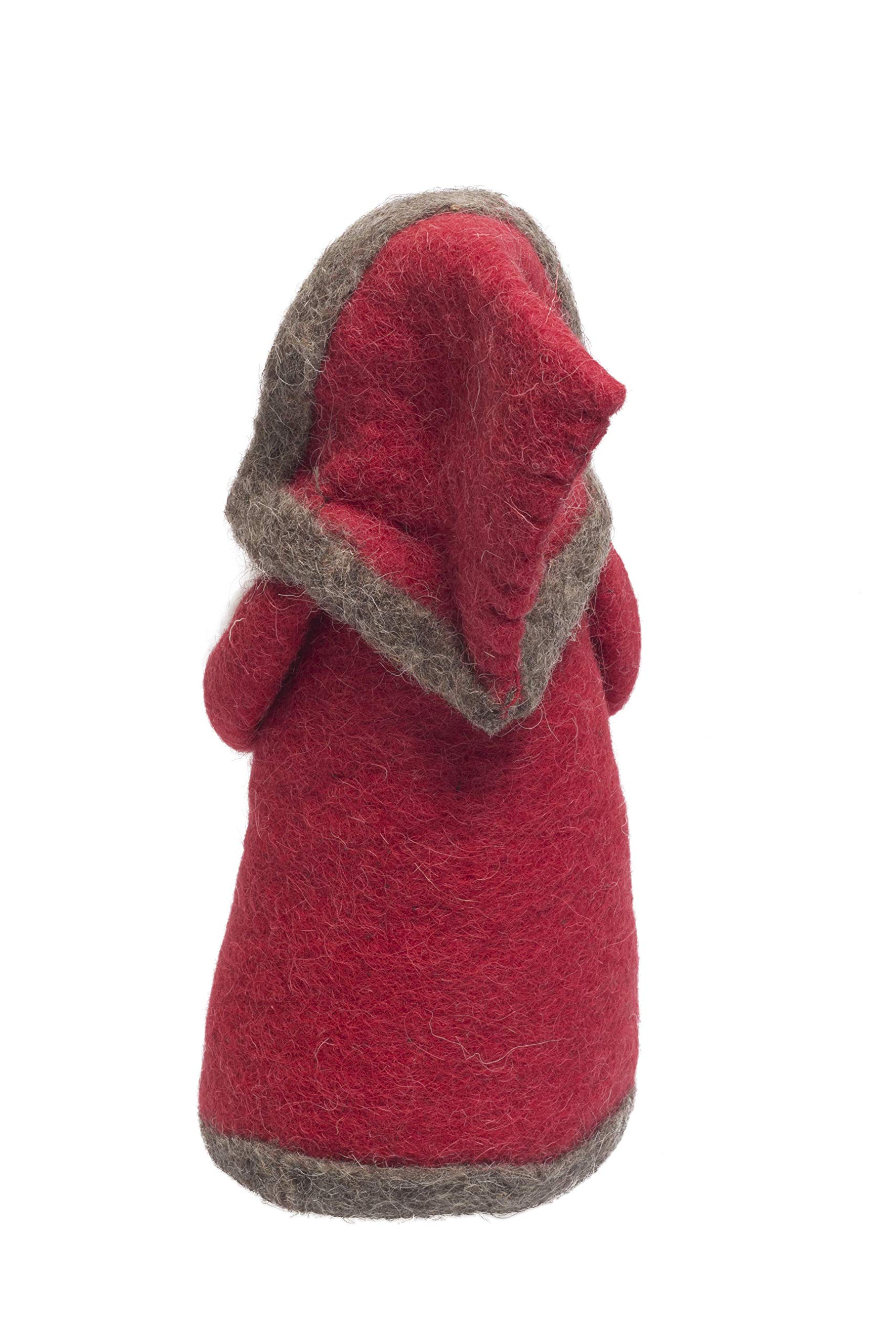 De Kulture Ornamento Babbo natale in Feltro di Lana Fatto a Mano, Decorazione Natalizia per Casa 4X4X8.5 cm