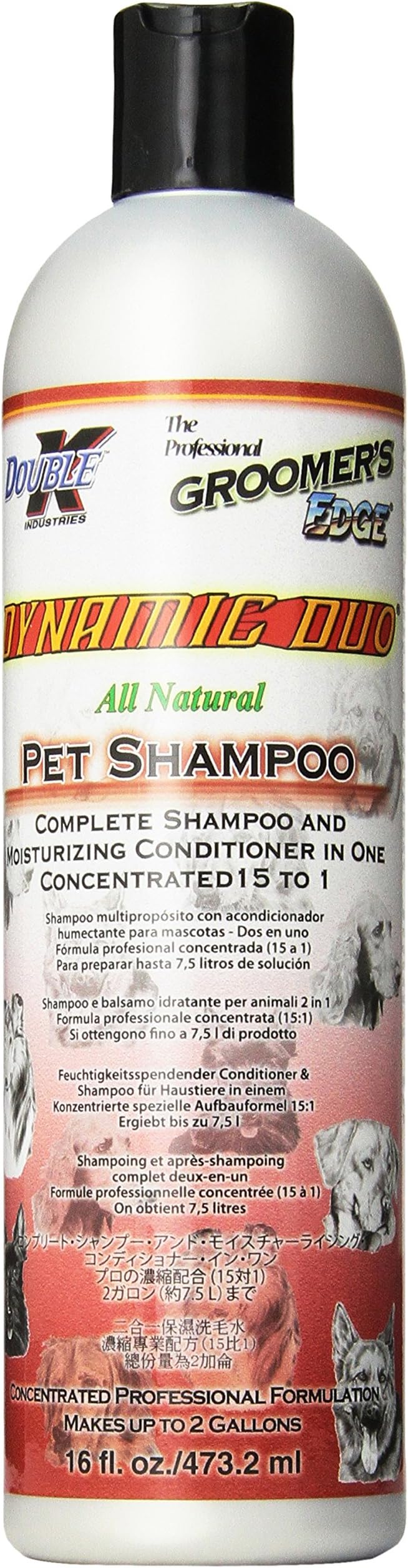 Groomer's Edge Dynamic Duo Dog and Cat Shampoo/Conditioner, 16-Ounce