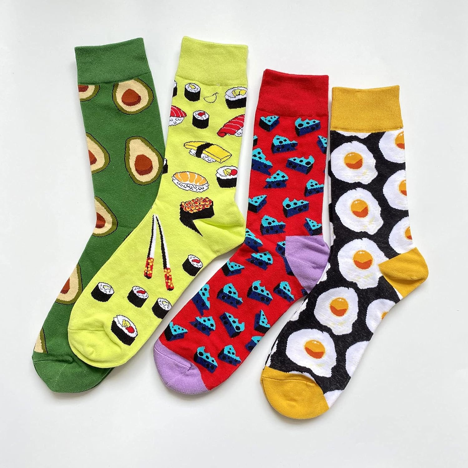 Men's Fun Set Dress Socks-Colorful Funny Novelty Cotton Funky Crew Socks Pack,Art Socks - Image 4