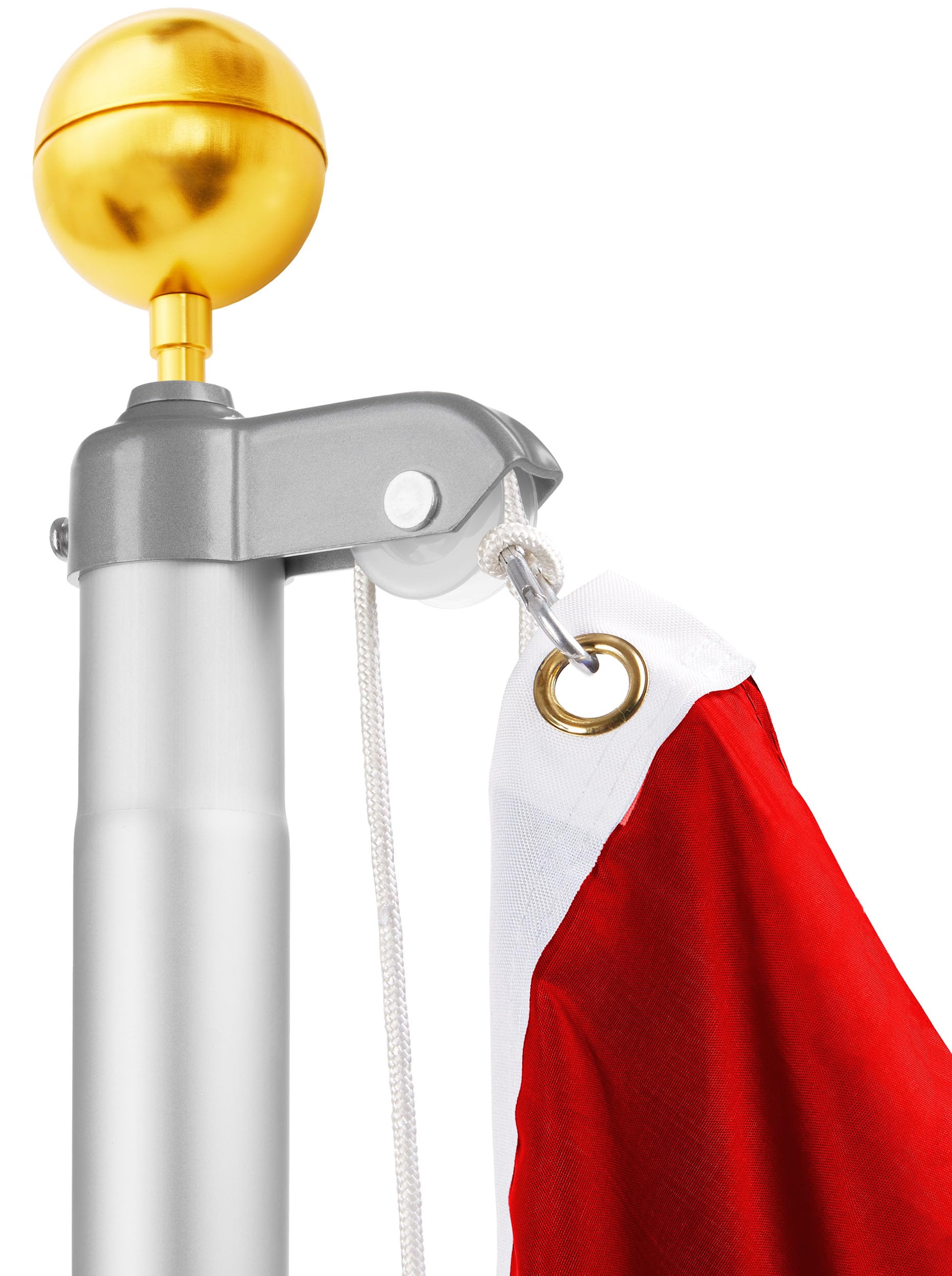 BRUBAKER Mât De Drapeau Avec Drapeau D'Espagne Et Pointe De Boule Or - Mât De 6 M En Aluminium Avec Douille De Sol Pour Le Jardin Et Le Camping