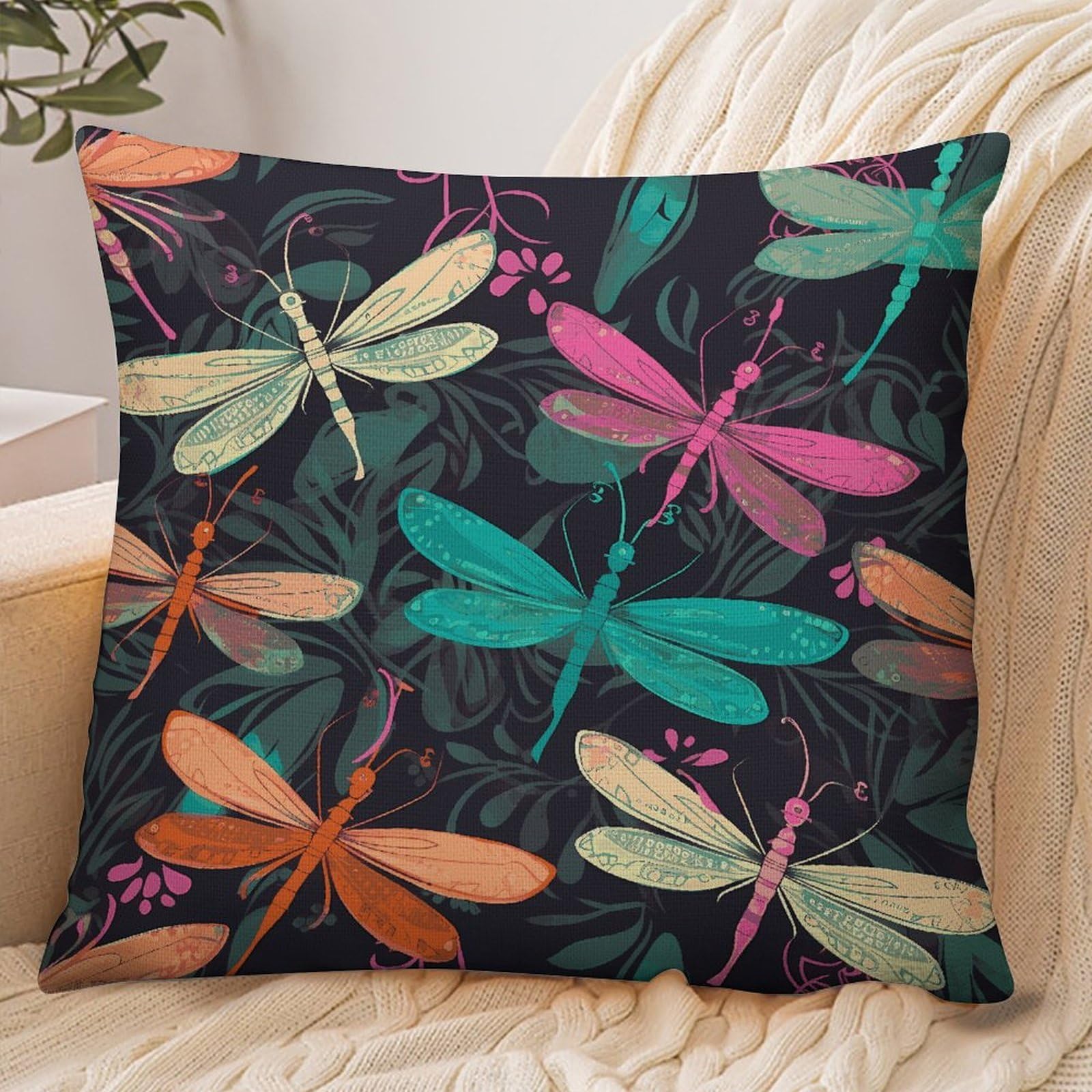 Fekiloot Style Cute Dragonfly Pillowcase Pillow Sham Pillow Case