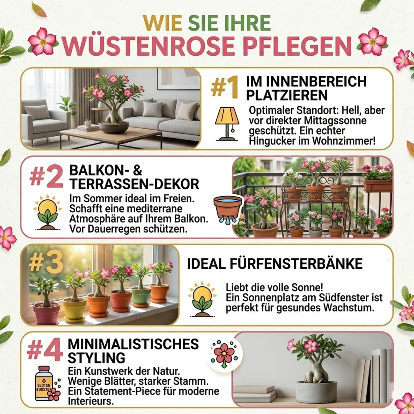 Exotisch-elegante Wüstenrose – meisterhaftes Kunst-Design, das exklusive Geschenk für
