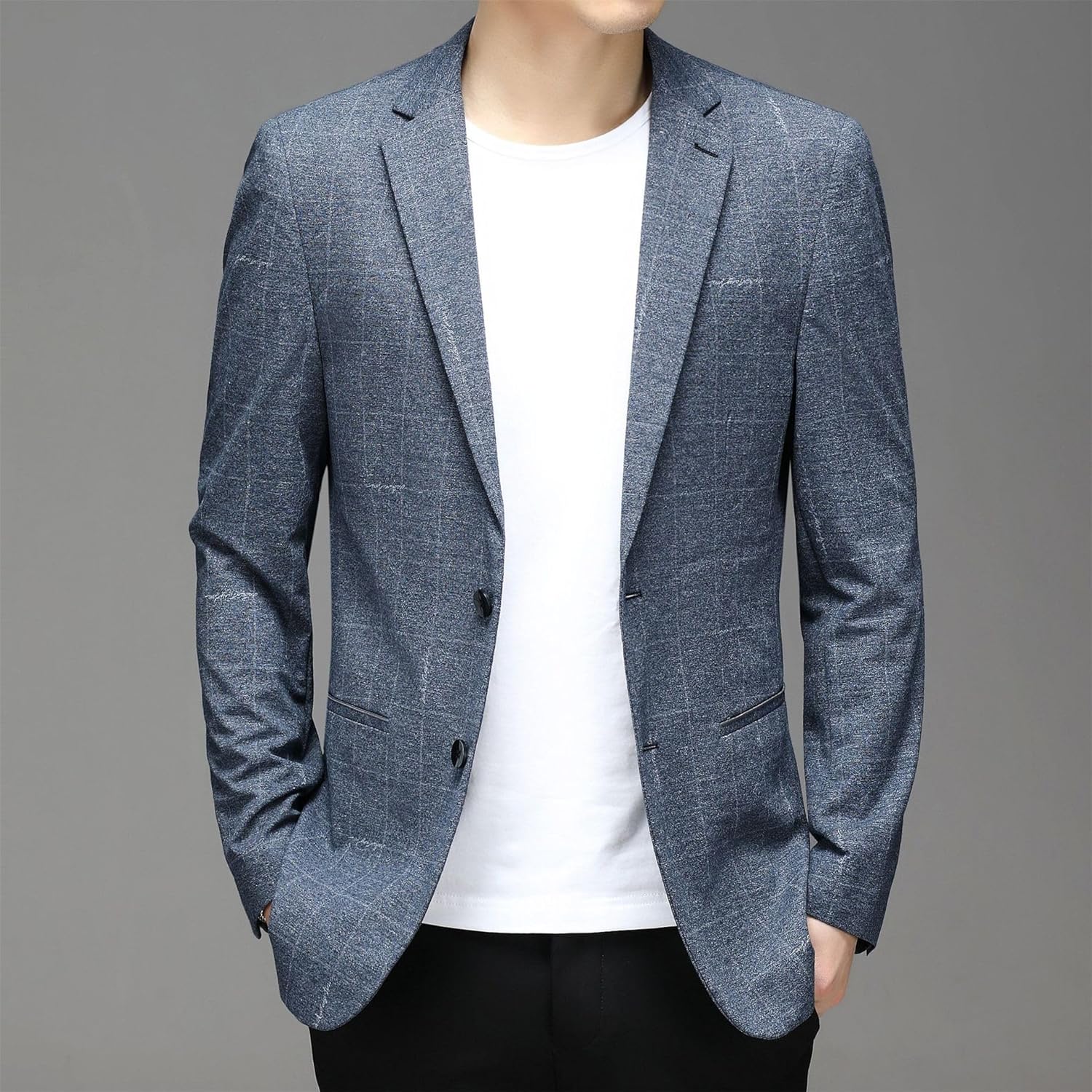 Men's Spring Fall Slim Fit Business Casual Suit Jacket Mid-Aged Young