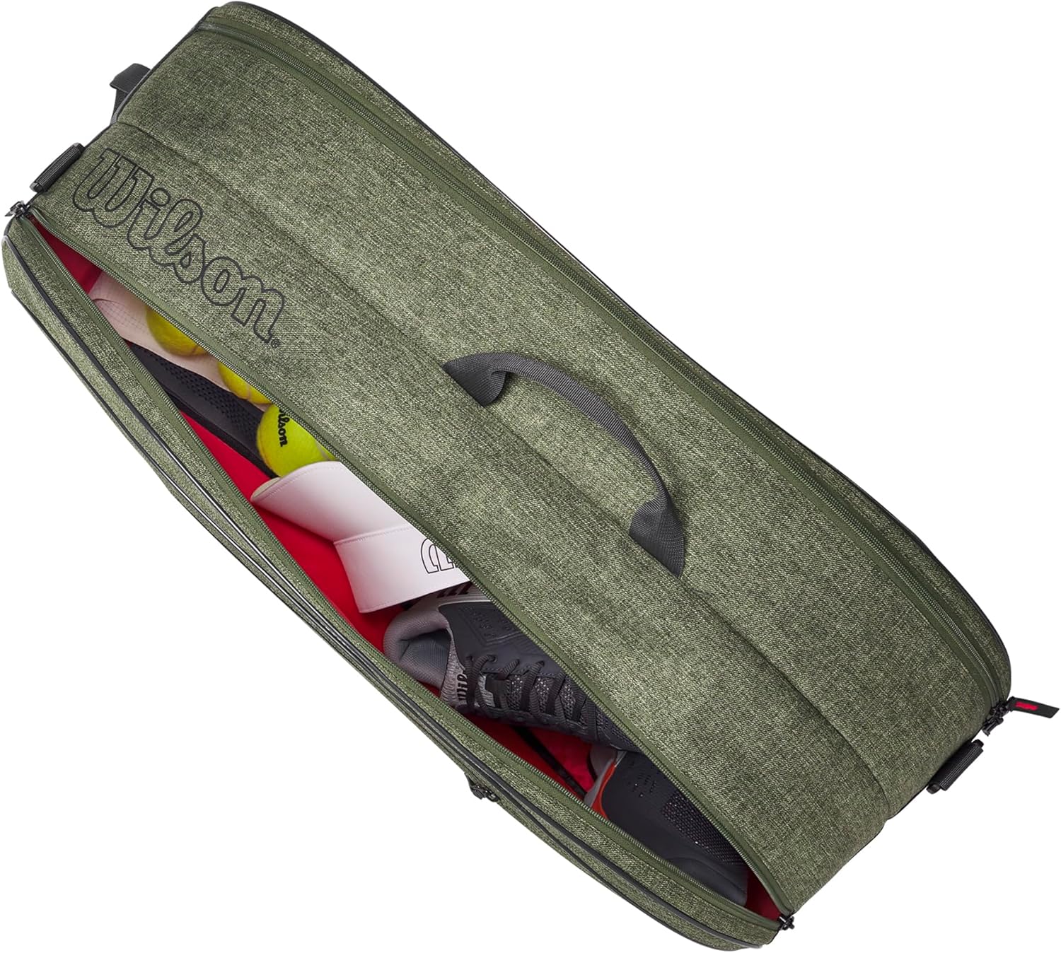 WILSON Team Tennis Racket Bag - Heather Green and Heather Grey