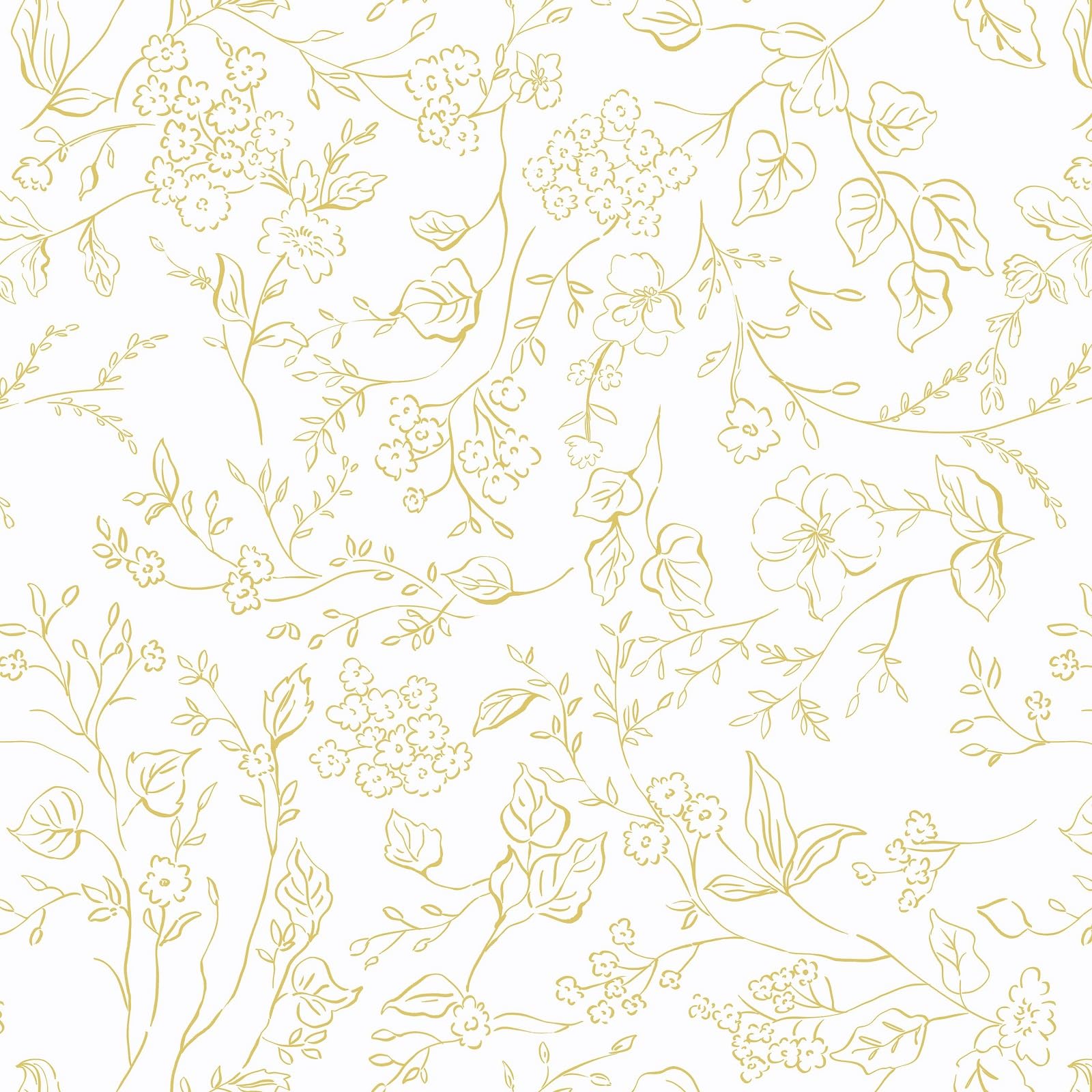 Timeet Selbstklebende Tapete Weiß und Gold Blumen Klebefolie Botanischer Möbelfolie Selbstklebend Textur Möbelaufkleber Wasserfest Vinyl Folie für Möbel, Küche 44CMx10M
