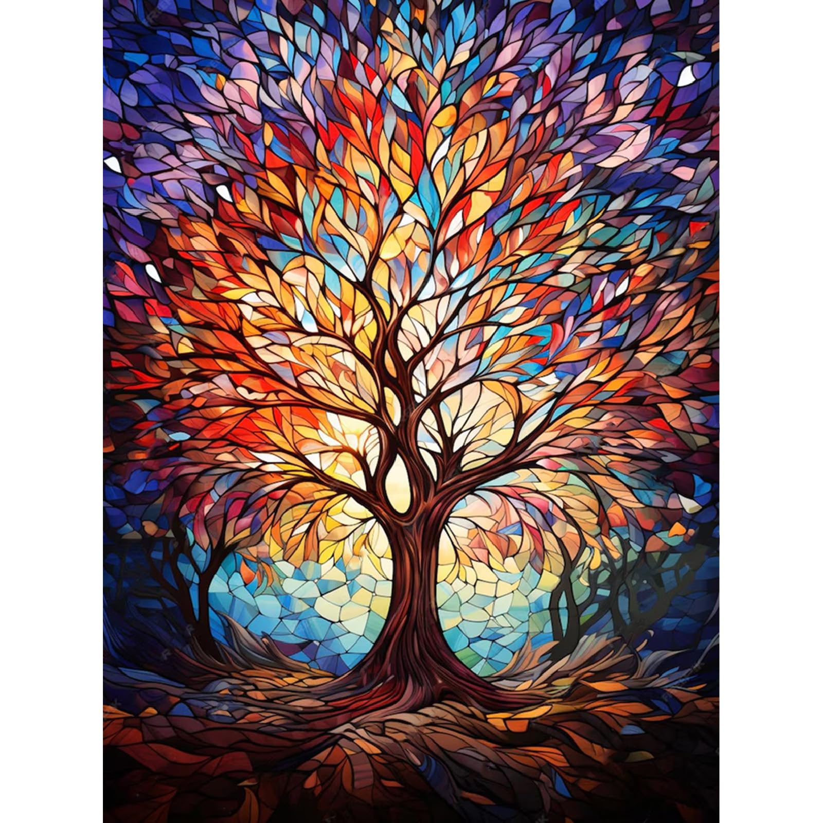 Gemartmall Baum Des Lebens Malen Nach Zahlenn Erwachsene- Baum Des Lebens Malen Nach Zahlen für Erwachsene Acrylfarbe Set zur Geschenk und Heimdekoration 30x40 cm