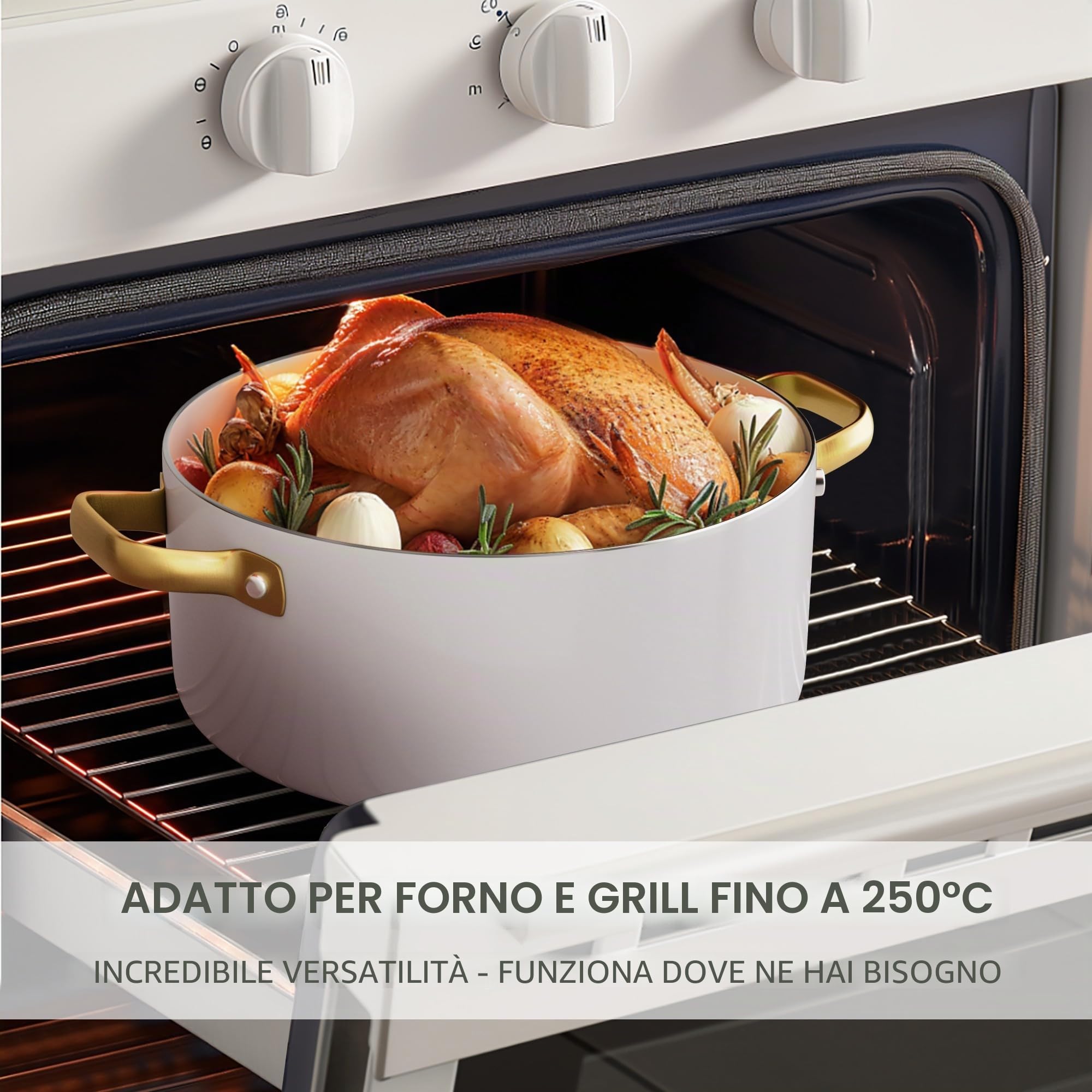 RIOVARM Induzione Set di pentole e padelle con coperchi, In ceramica Antiaderente Set di pentole con set di utensili da cucina, Set cucina essenziale Padella Pentola Padella per salse Spatole