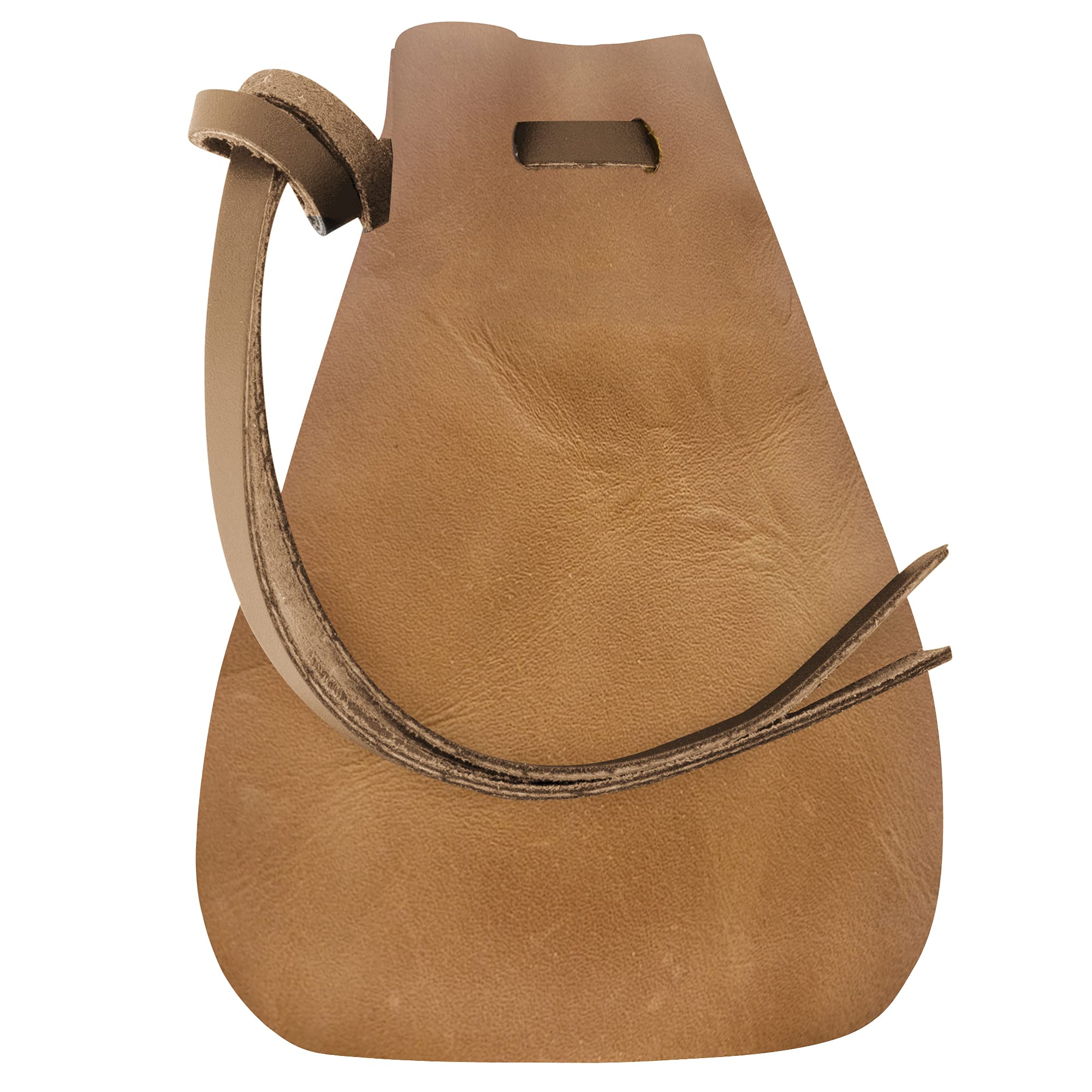 Nabob Leather Leather Drawstring Pouch, Coin Bag, Medicine Tobacco Pouch Medieval Reenactment Made in U.S.A Size 5.75" x 4.25"