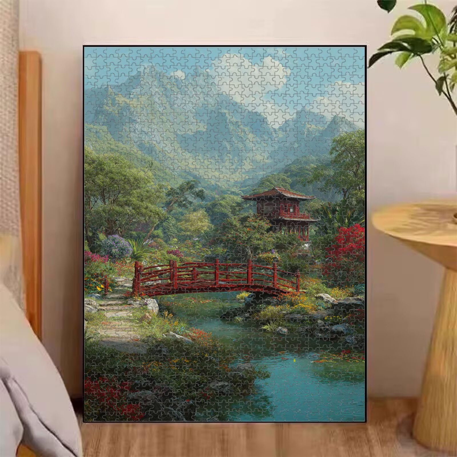 1000 Pièces Puzzle Adulte Paysage & Pont Puzzle en Bois Robuste 1T#1923 | Puzzle en Bois, Découpe de Précision, Encres aux Couleurs Vives, Loisir Relaxant, Décoration Intérieure, Cadeau, 50x75cm