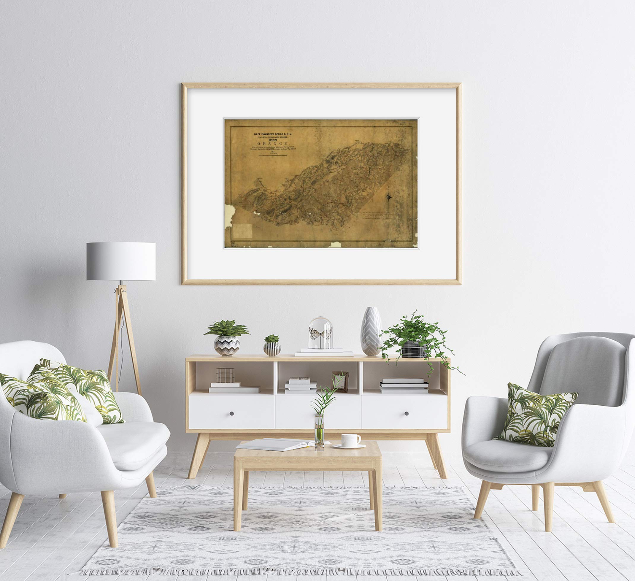 INFINITE PHOTOGRAPHS 1864 Map| Map of Orange| Civil War|Gilmer, Jeremy Francis|History|Map Collection|Orang