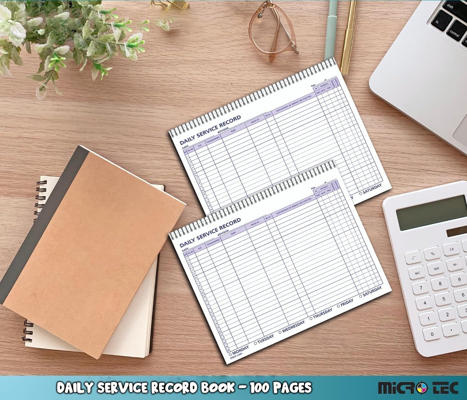 Daily Car Service Record Book – 21,6 x 27,9 cm Spiralbindung, Auto-Service-Protokoll, blaue Tinte, langlebiges 90#-Papier, Automobil-Service und Reparatur-Tracking, Händlerwerkstatt, 100 Seiten/Buch