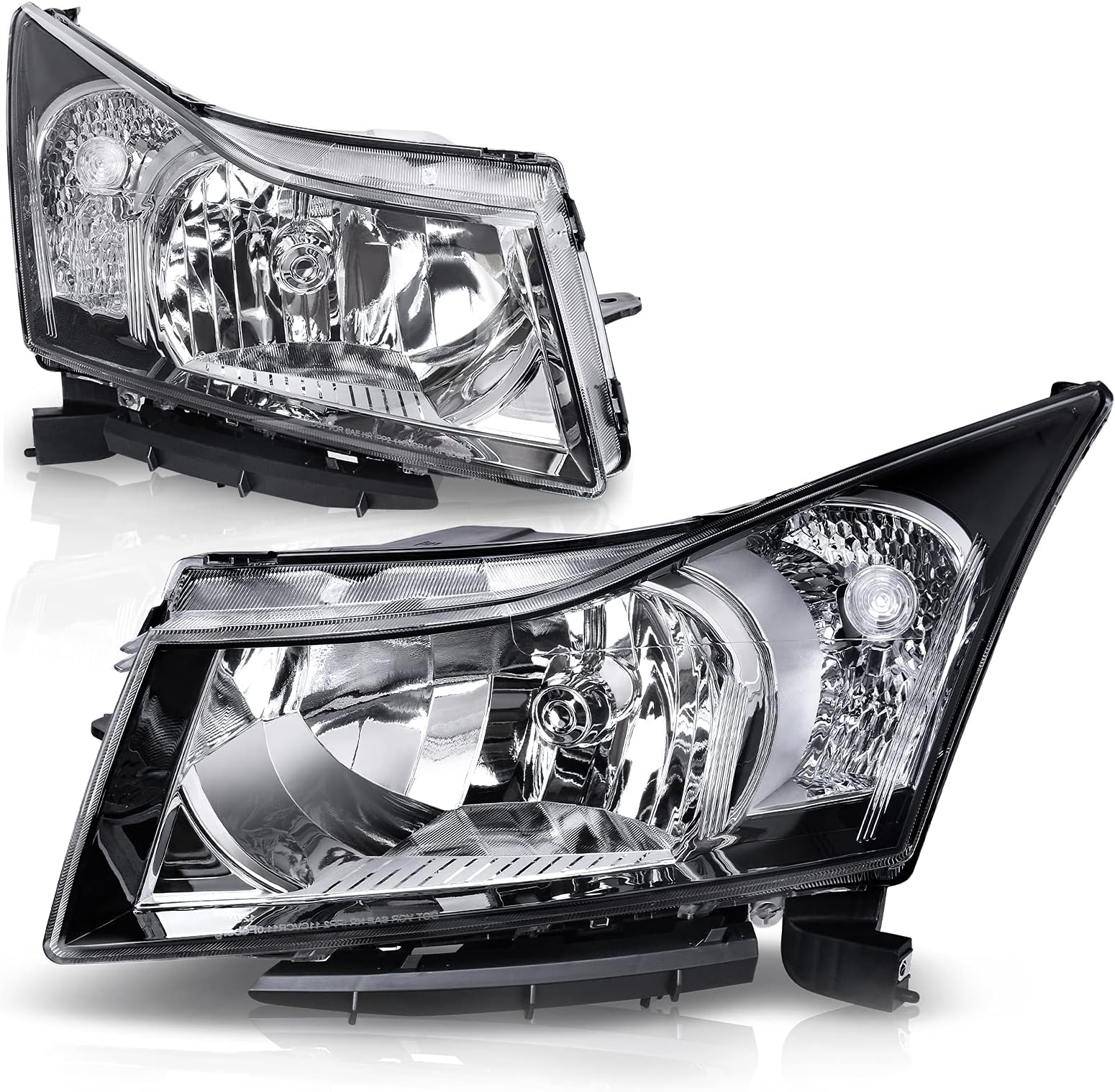 AUTOSAVER88 Headlights Assembly Compatible with 2011 2012 2013 2014 2015 Chevy Cruze Headlamp Replacement Clear Reflector Pair (Passenger and Driver Side)
