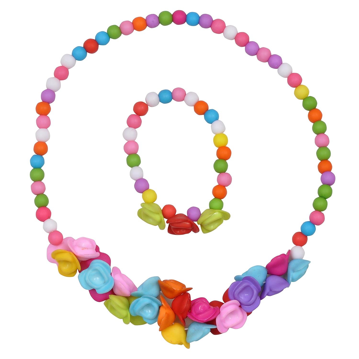 Angel Glitter Plastic Flower Beads Jewellery Set for Boys and Girls Angel Glitter Plastic Flower Beads Jewellery Set for Boys and Girls