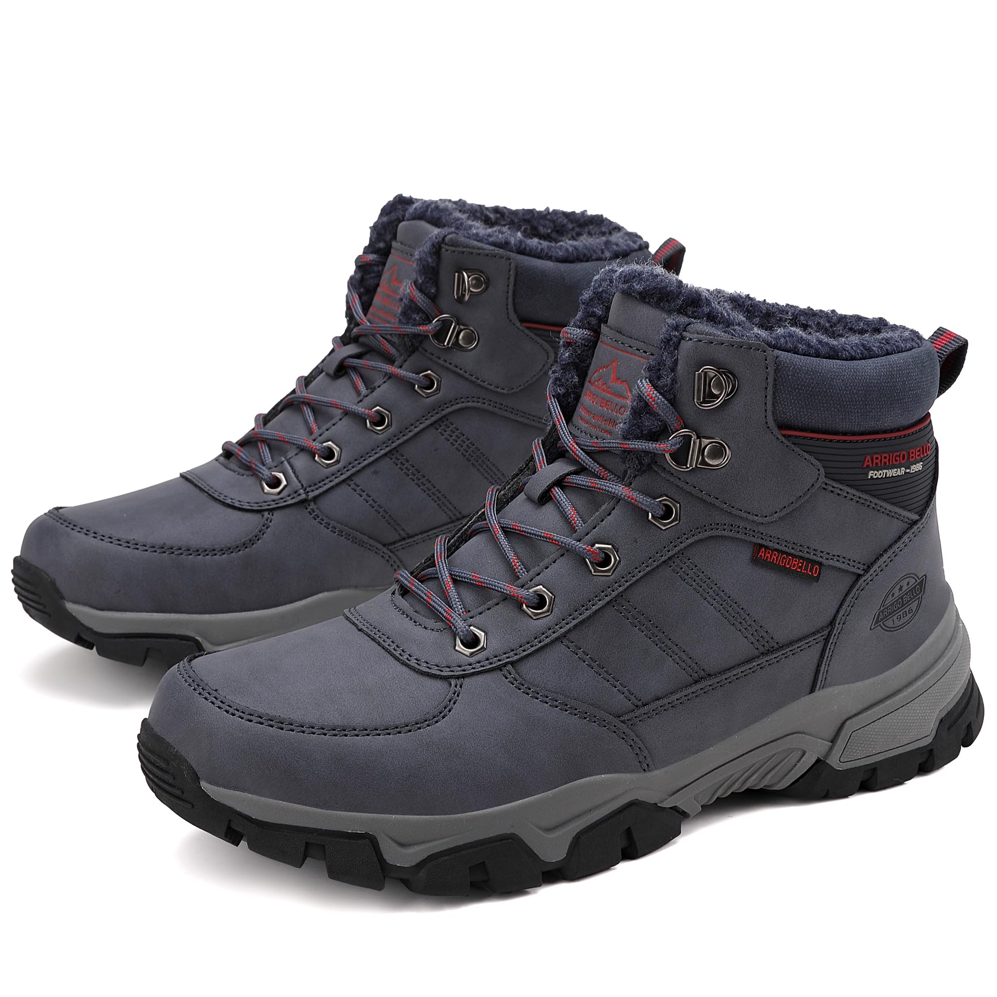 ARRIGO BELLO Stivali Uomo Invernali Scarpe Invernale Scarponcini Neve Stivaletti Antiskid Caldo Trekking Montagna Boots Taglia 41-46