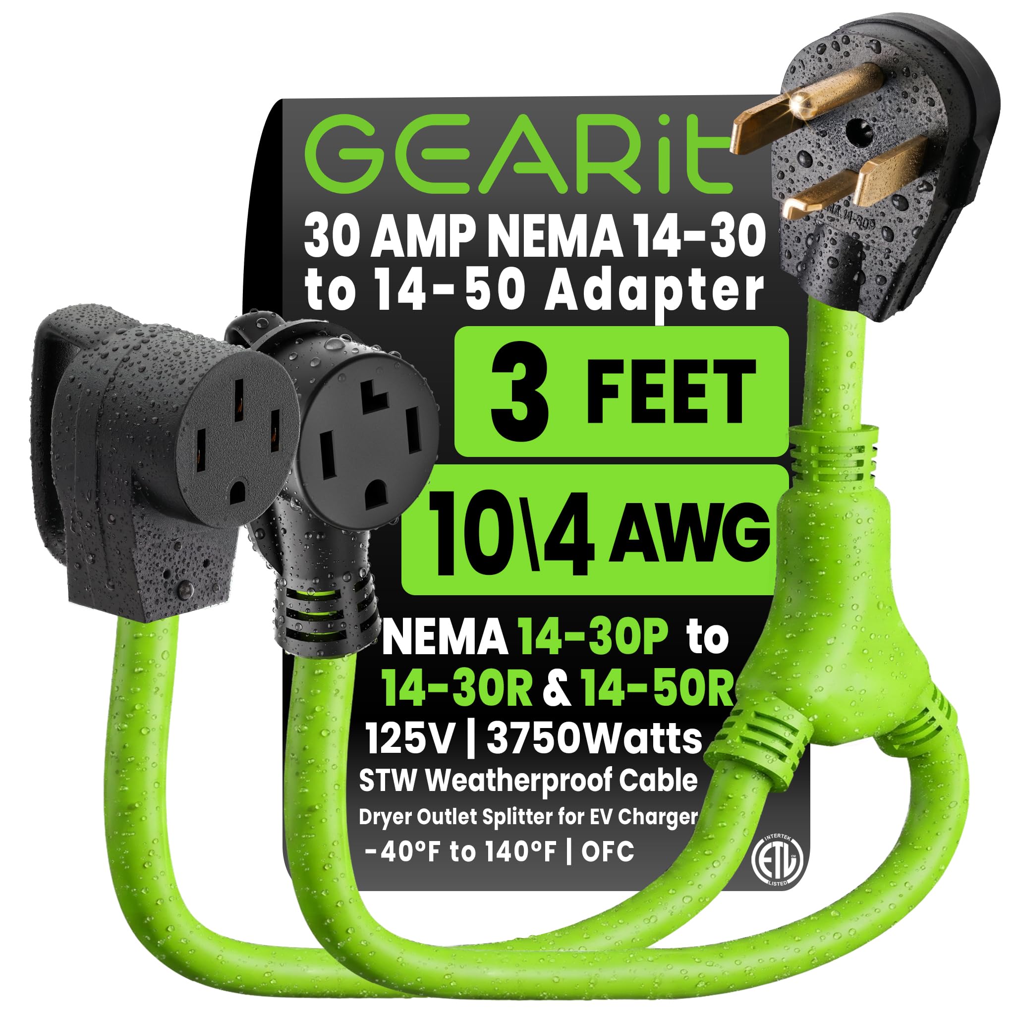 Amazon.com: GEARit 30 Amp NEMA 14-30 to 14-50 Adapter, 4 Prong