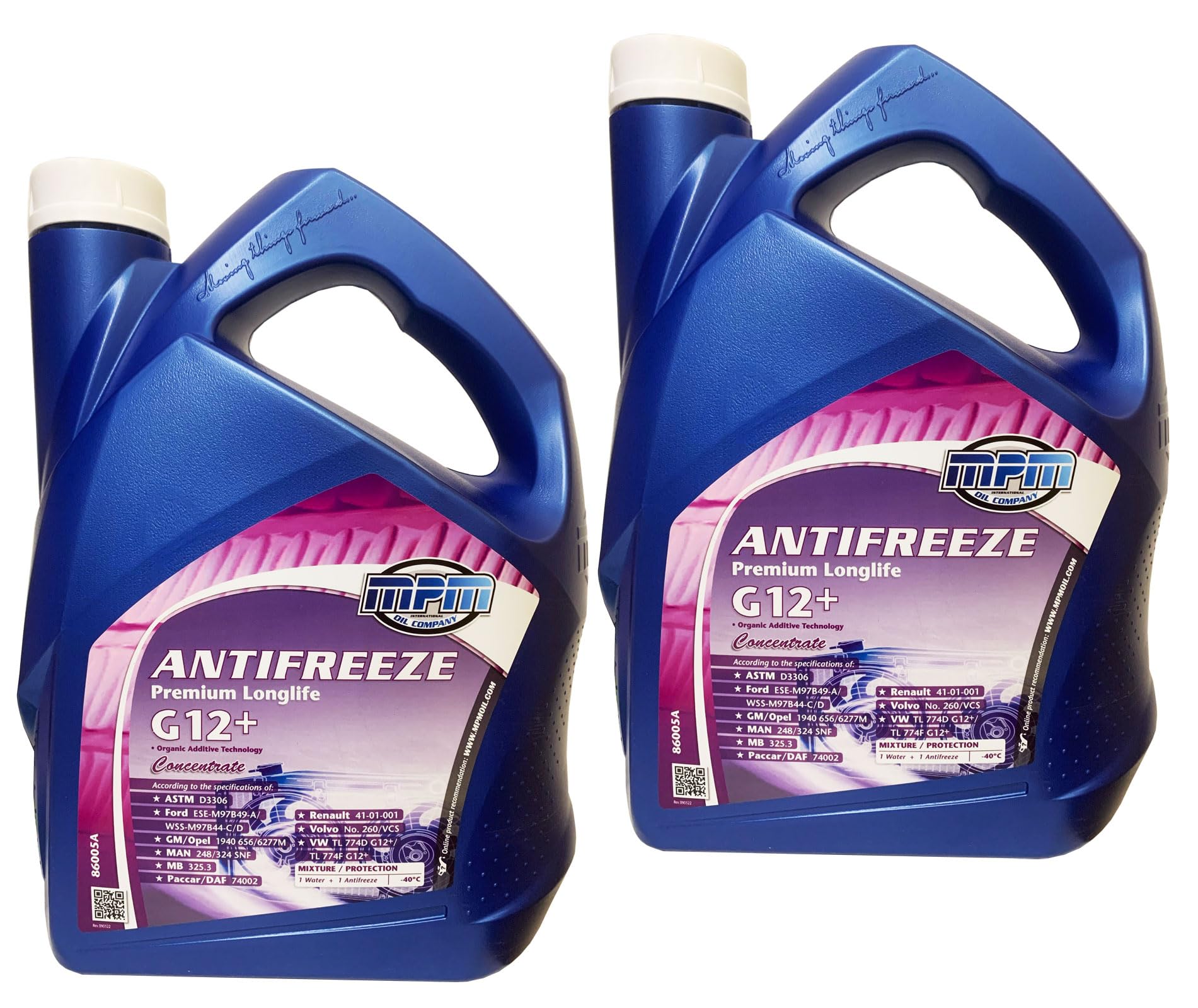 2x MPM 5 Liter Kühlerfrostschutz Konzentrat 86005A Premium Longlife Anti-Freeze Rosa G12+ Kühlflüssigkeit Frostschutz Radiator, Frostschutz bis -40°C