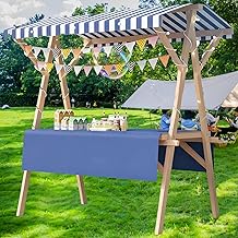 Wood Street Food Cart on Wheels,Foldable Vendor's Stall for Street/Farmers Market/Craft Shows,Lightweight Market Stall Display Stand for Outdoor Vendor,Flower Cart(K,59x23.6in Wheel Model)