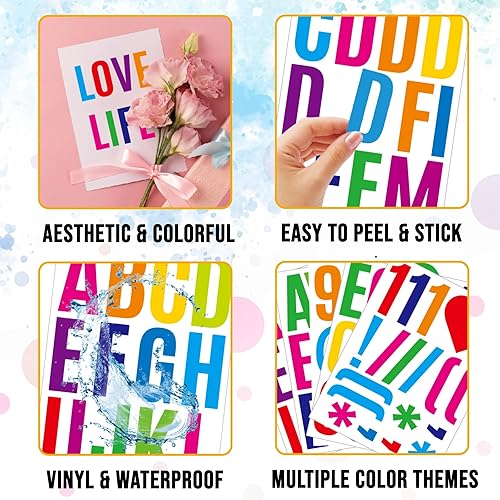 Miniatura 4 de 318 calcomanías de vinilo de letras y números de 2 pulgadas, gran adhesivo en el alfabeto para tablón de anuncios, álbumes de recortes, buzón, casa,