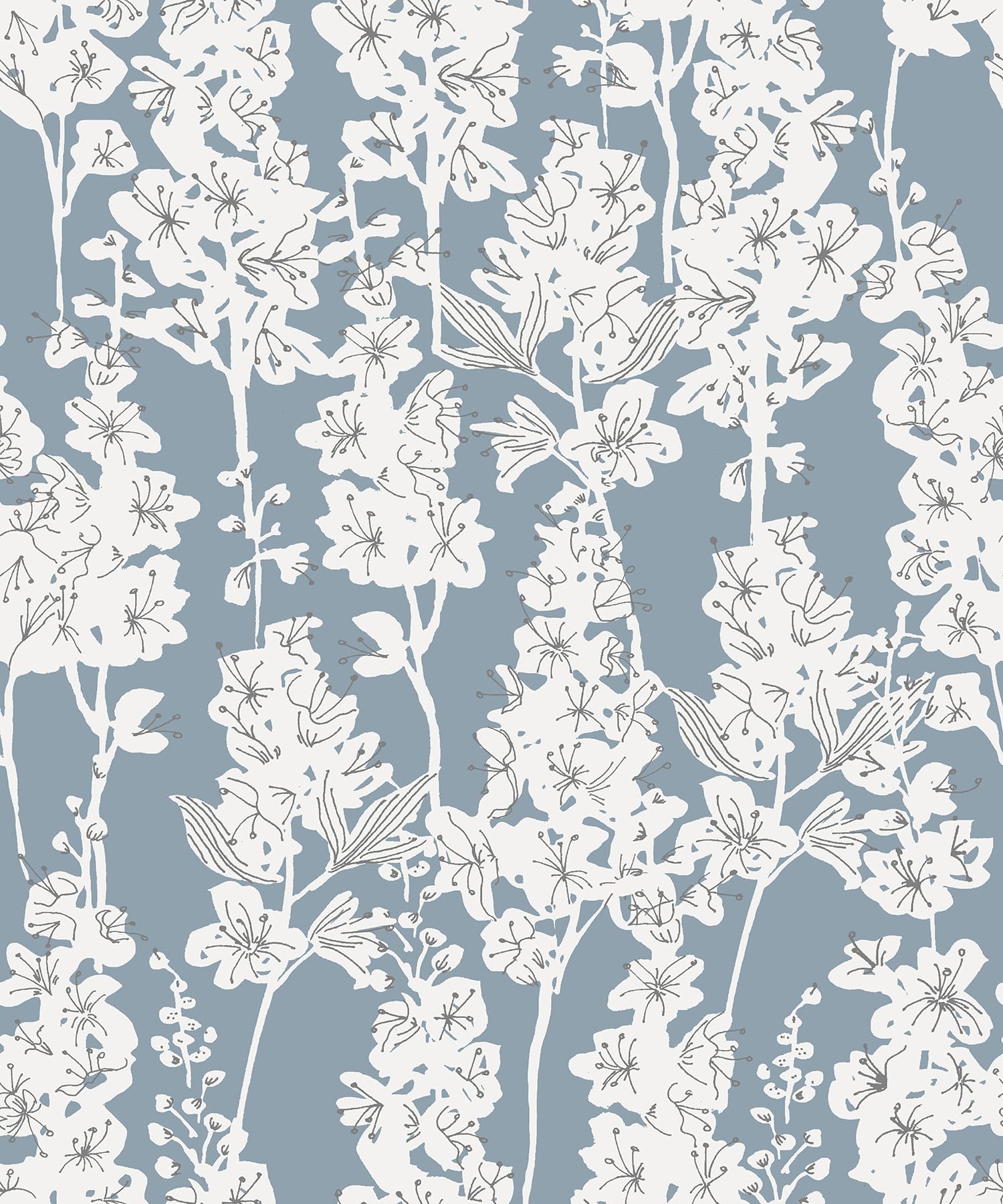 Papier peint autocollant blue larkspur pour rénover un mur sans colle