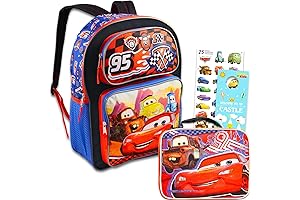 Lightning McQueen Youth Backpack with Lunch Box