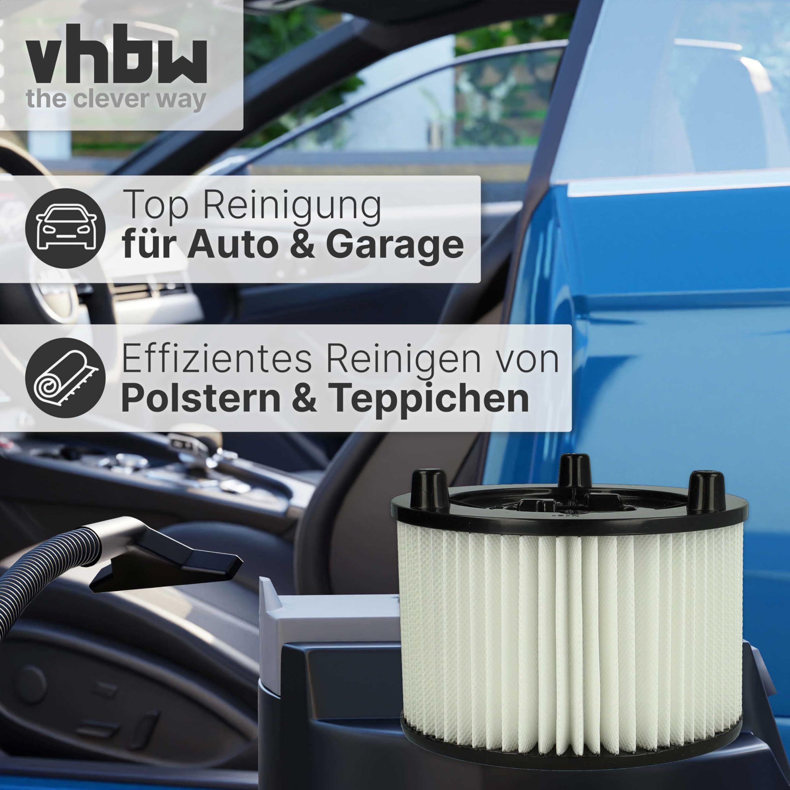 vhbw 3x filtro a pieghe piatte sostituisce Bosch 2609256F35 per aspiratore